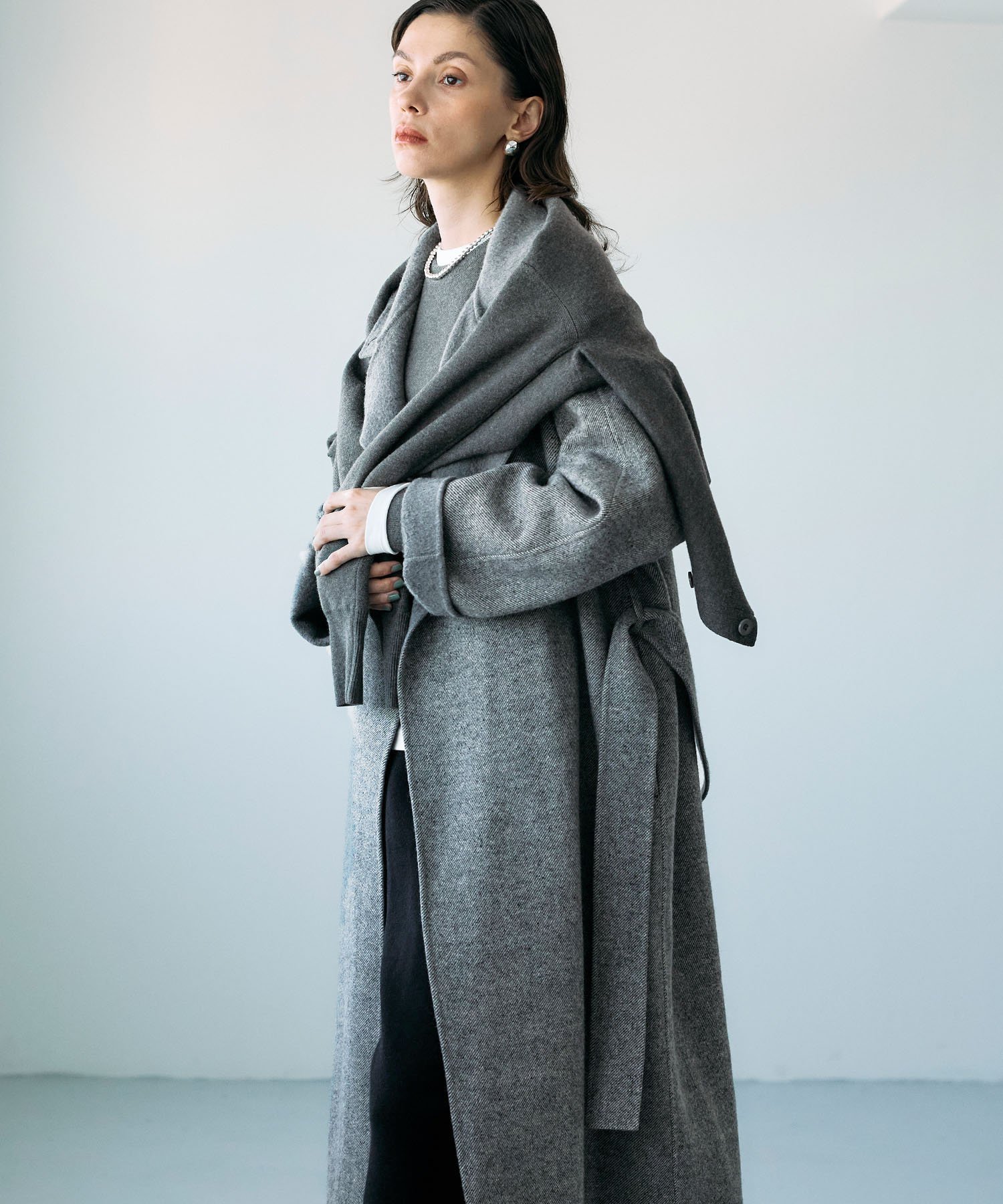 N.O.R.C｜ジーロンウールシルクネップリバーコート | Rakuten Fashion