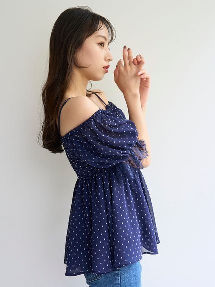 SNIDEL｜バリエオフショルレースチュニック | Rakuten Fashion(楽天