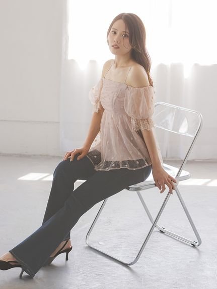 SNIDEL｜バリエオフショルレースチュニック | Rakuten Fashion(楽天