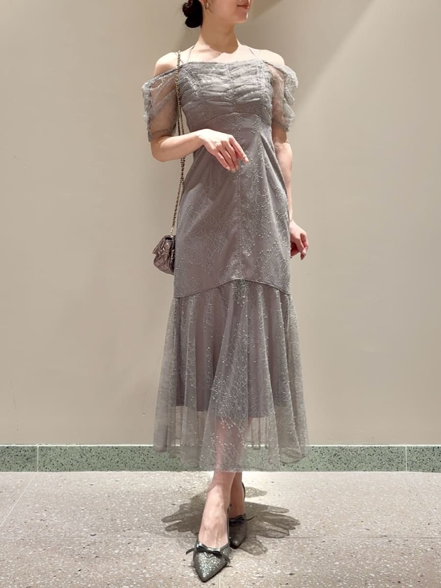 SNIDEL｜ギャザードレープレースドレス | Rakuten Fashion(楽天