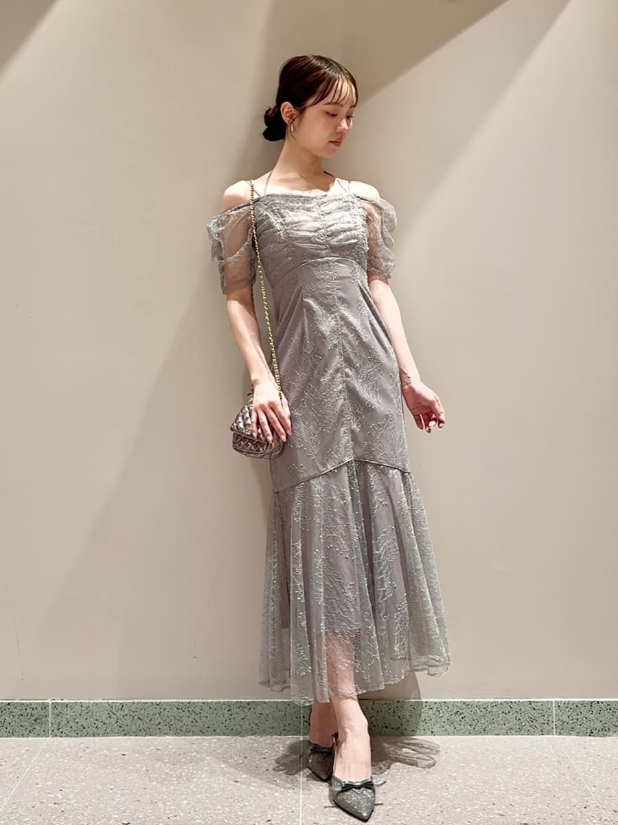 SNIDEL｜ギャザードレープレースドレス | Rakuten Fashion(楽天