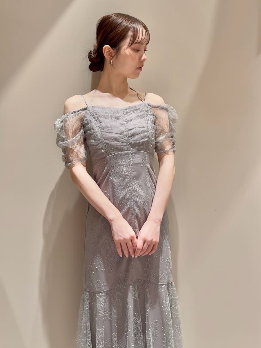 SNIDEL｜ギャザードレープレースドレス | Rakuten Fashion(楽天