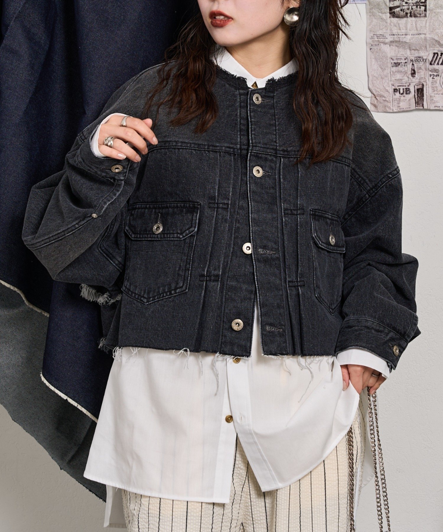CIAOPANIC TYPY｜【etsinta/エシンタ】バックフリルデニムジャケット