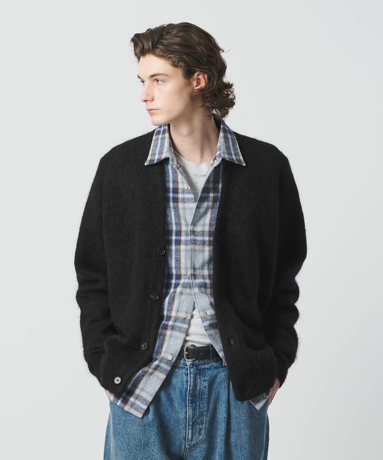 BEAUTY&YOUTH UNITED ARROWS｜シャギー モヘヤ Vネック カーディガン