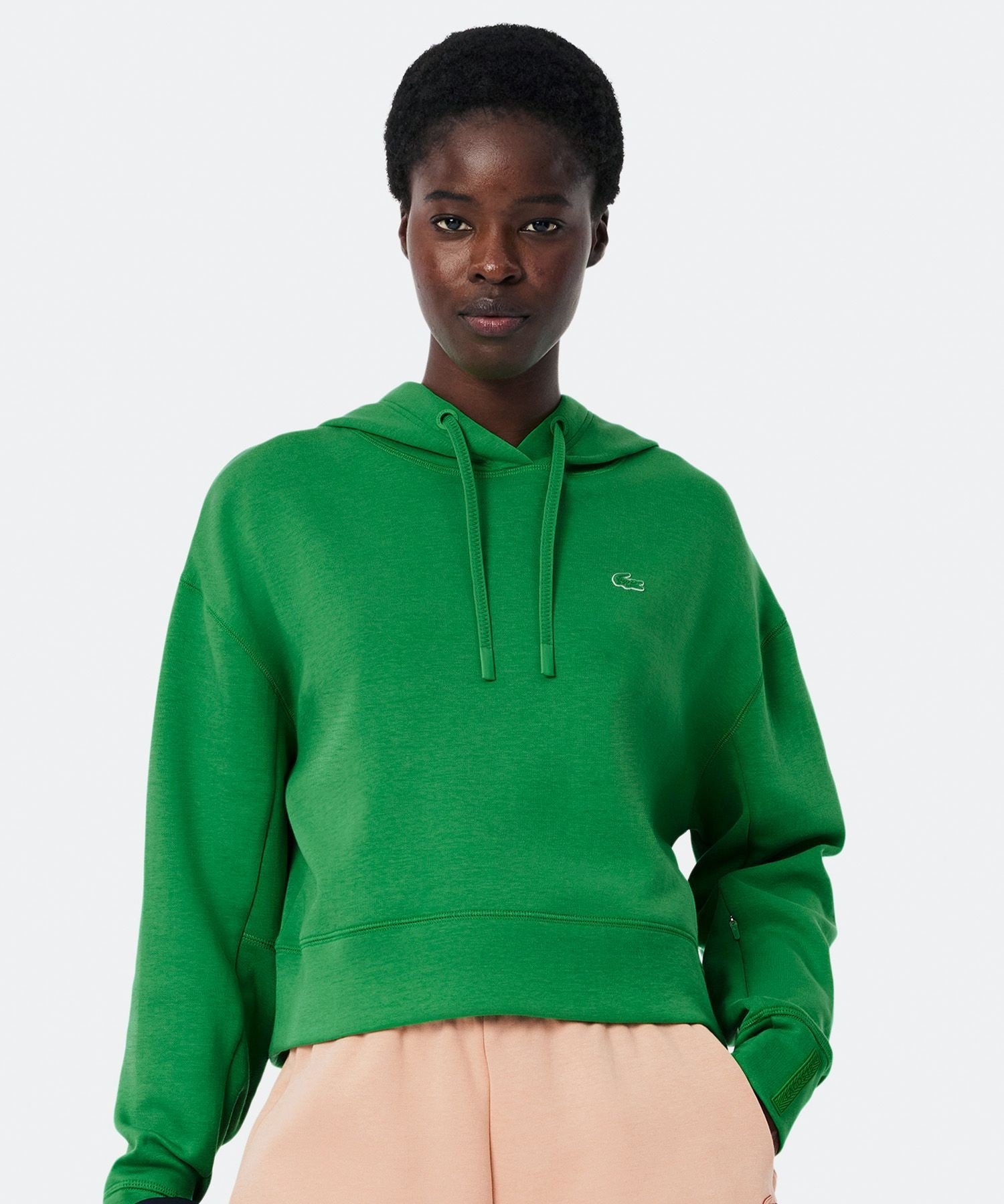 LACOSTE｜ワイド&クロップドフードスウェットパーカー / フーディー