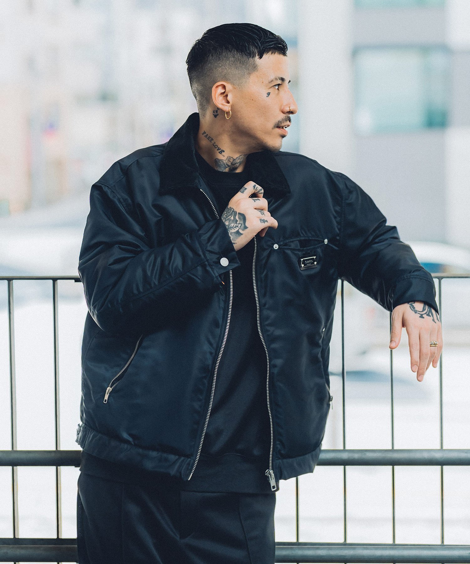 Subciety ブラック ジャンパー・ブルゾン MA-1 Subciety（サブサエティ