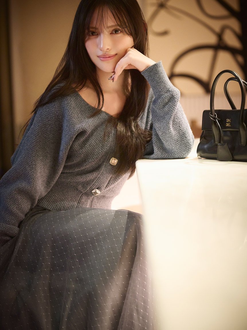 SNIDEL｜チュールスカートセットカーディガン | Rakuten Fashion(楽天