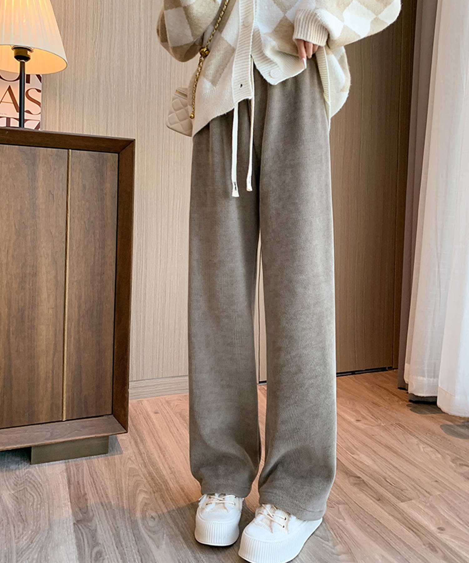 SAISON DE PAPILLON｜裏起毛コーデユロイワイドパンツ | Rakuten