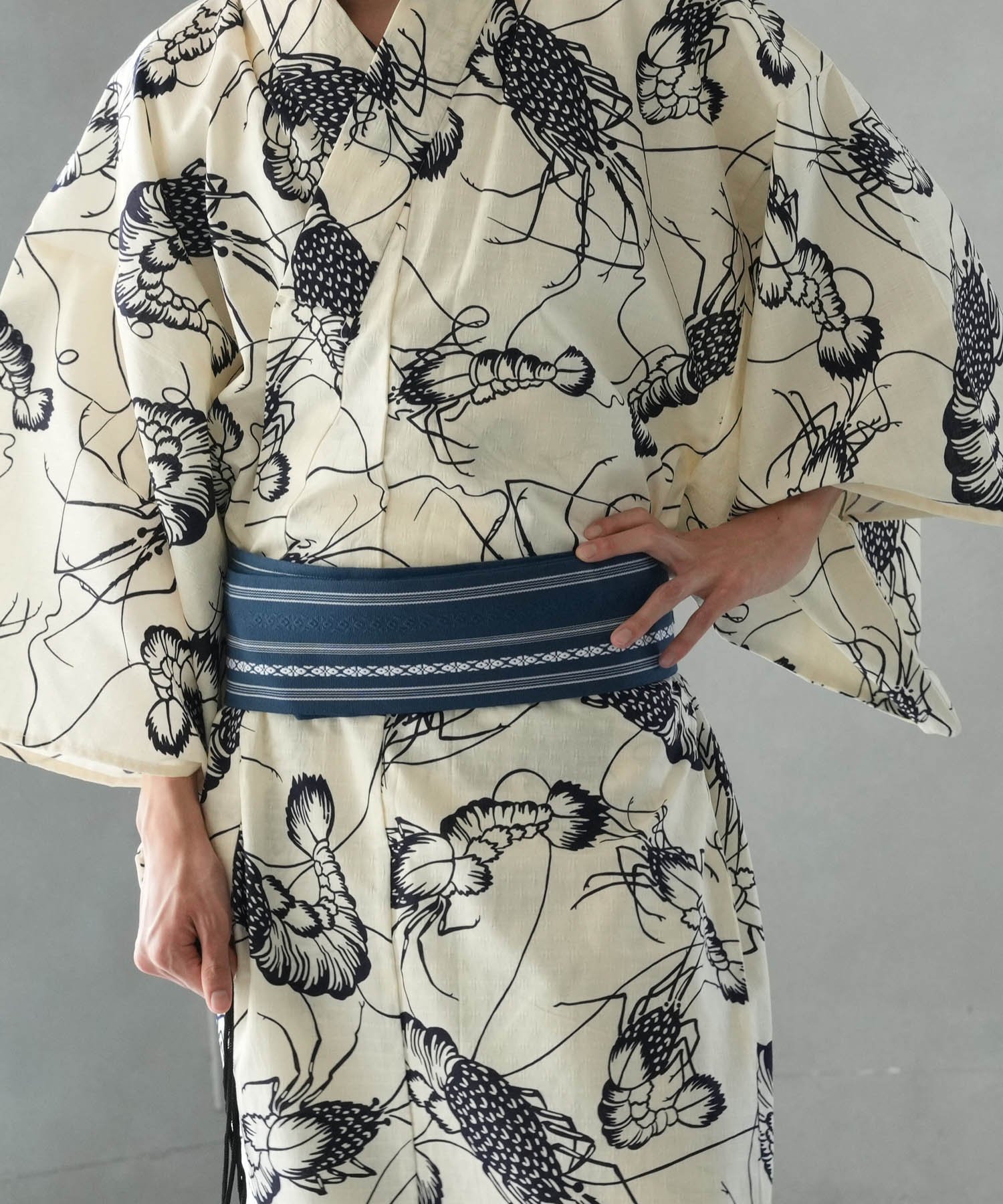 utatane｜ニコアンティーク 高級変わり織 メンズ 浴衣3点セット きなり