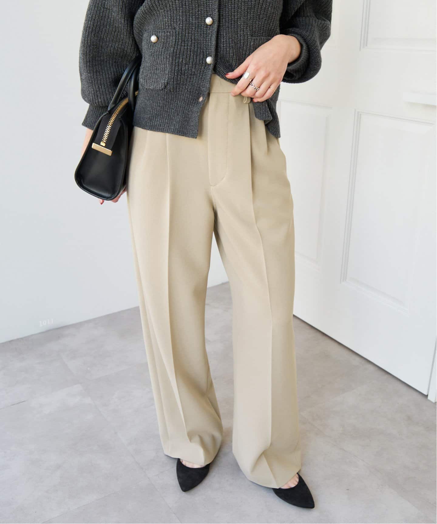 Spick & Span｜《追加》ダブルクロスツータックパンツ | Rakuten