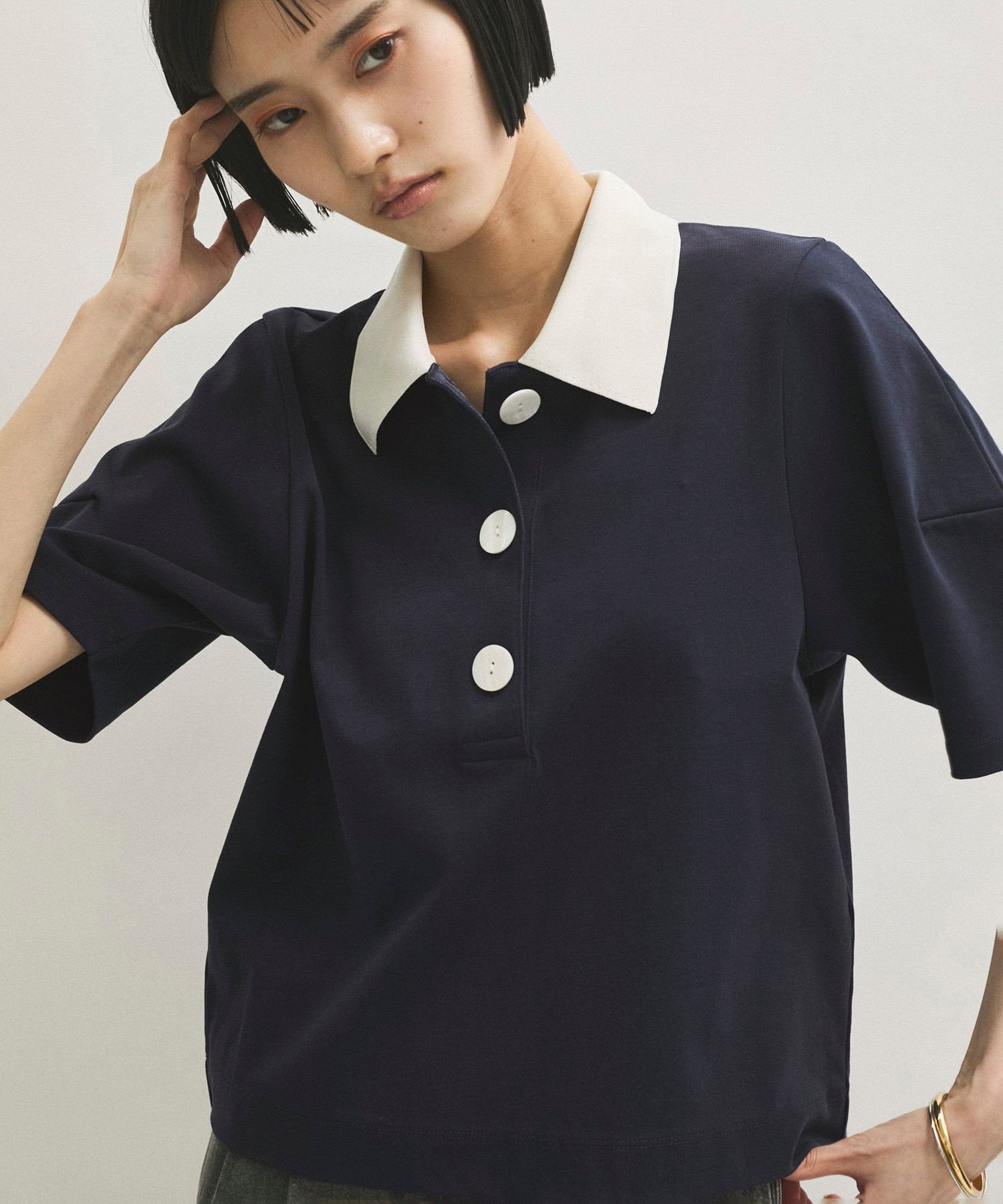 ADAM ET ROPE'｜コクーンスリーブポロシャツ | Rakuten Fashion(楽天