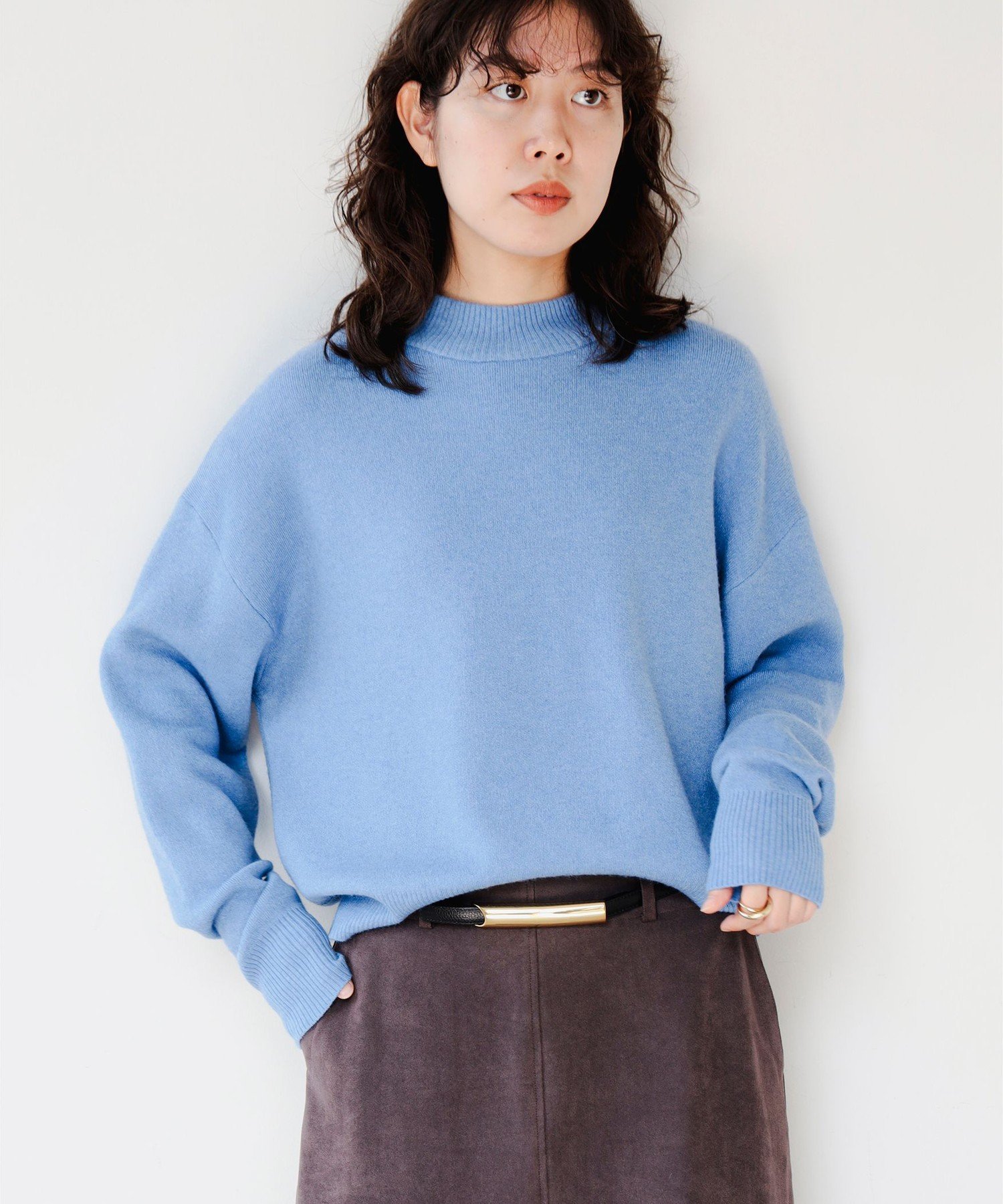 B:MING LIFE STORE by BEAMS｜アンゴラ混 ストレッチ ニット プル