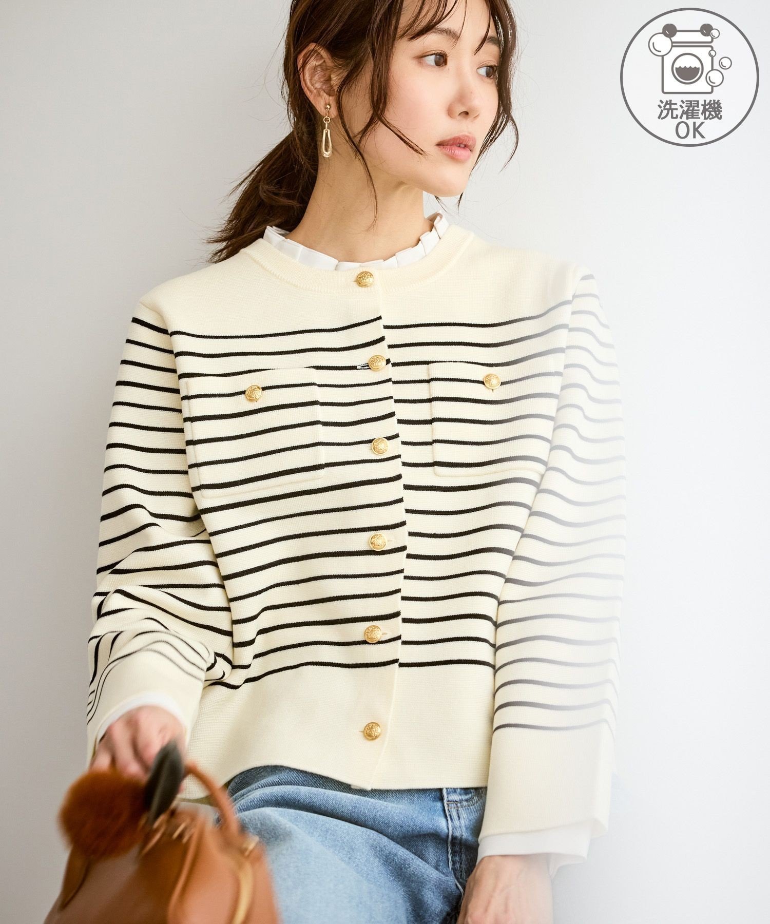 ROPE' PICNIC｜ミラノリブ金ボタンニットカーディガン | Rakuten