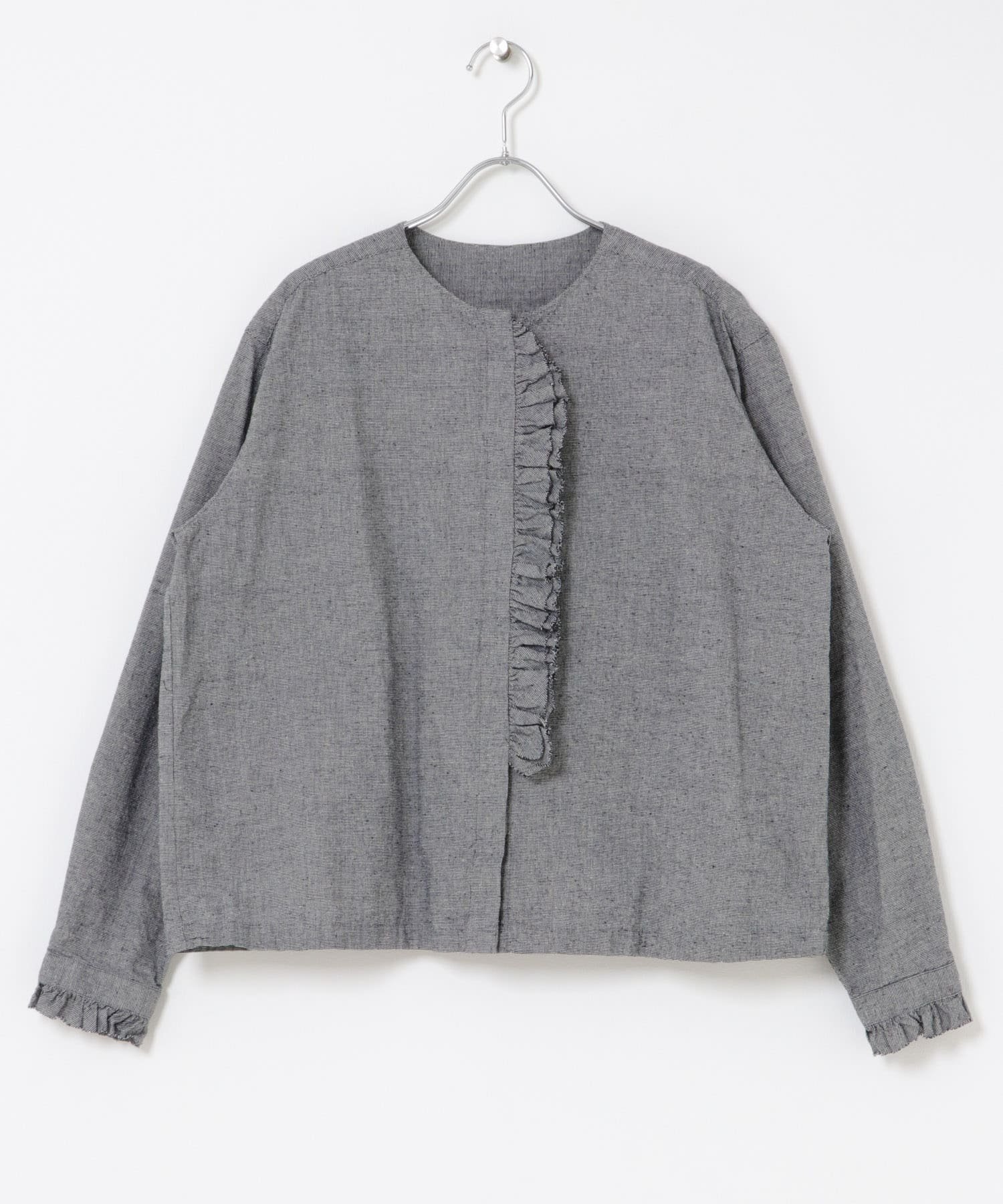 かぐれ｜コットンシルクフリルブラウス | Rakuten Fashion(楽天