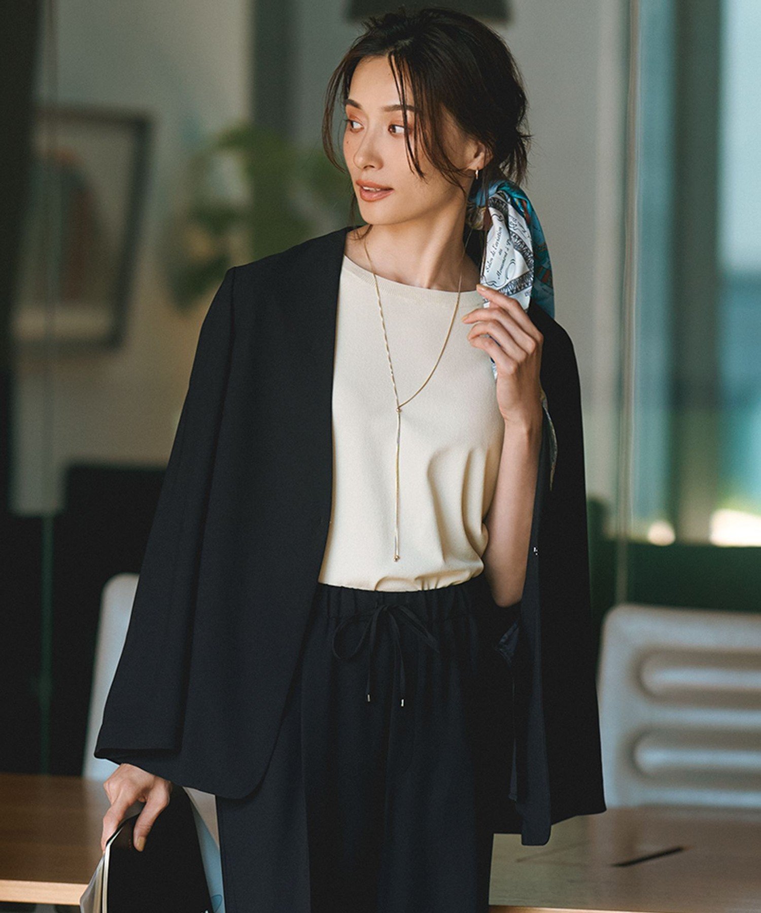 23区｜【洗える/吸水速乾/UVカット/接触冷感】ストレッチジョーゼット