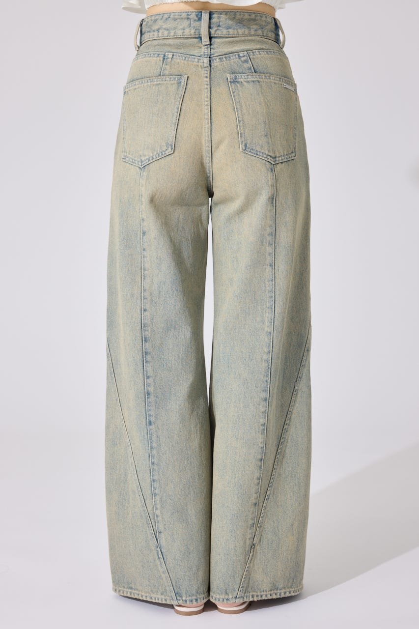 rienda｜フロントボタンデザインハイウエストデニムパンツ | Rakuten