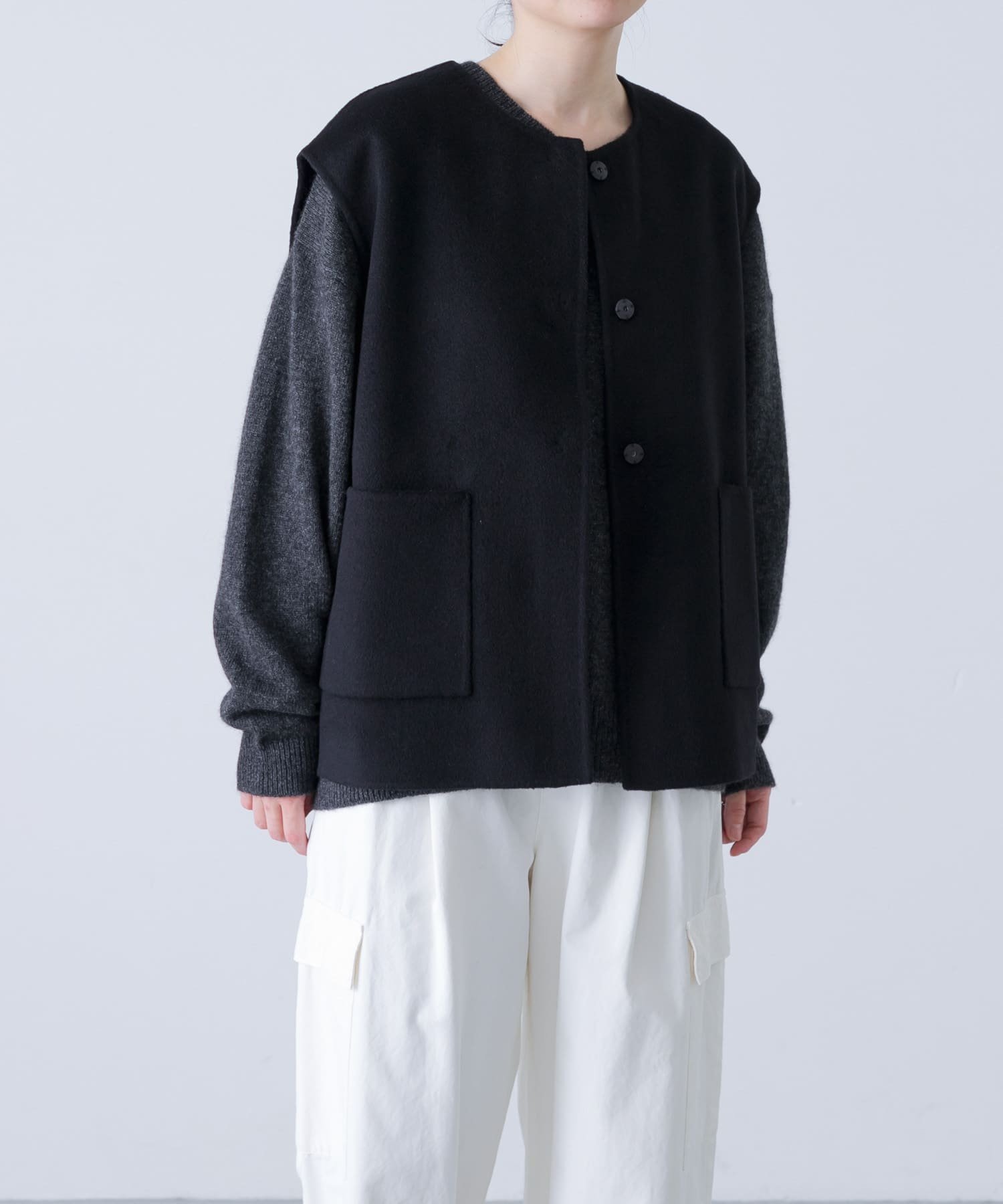 新品タグ付✨ 定価3.9万 CADUNE ウール リバー ベスト ジレ かぐれ｜ウール