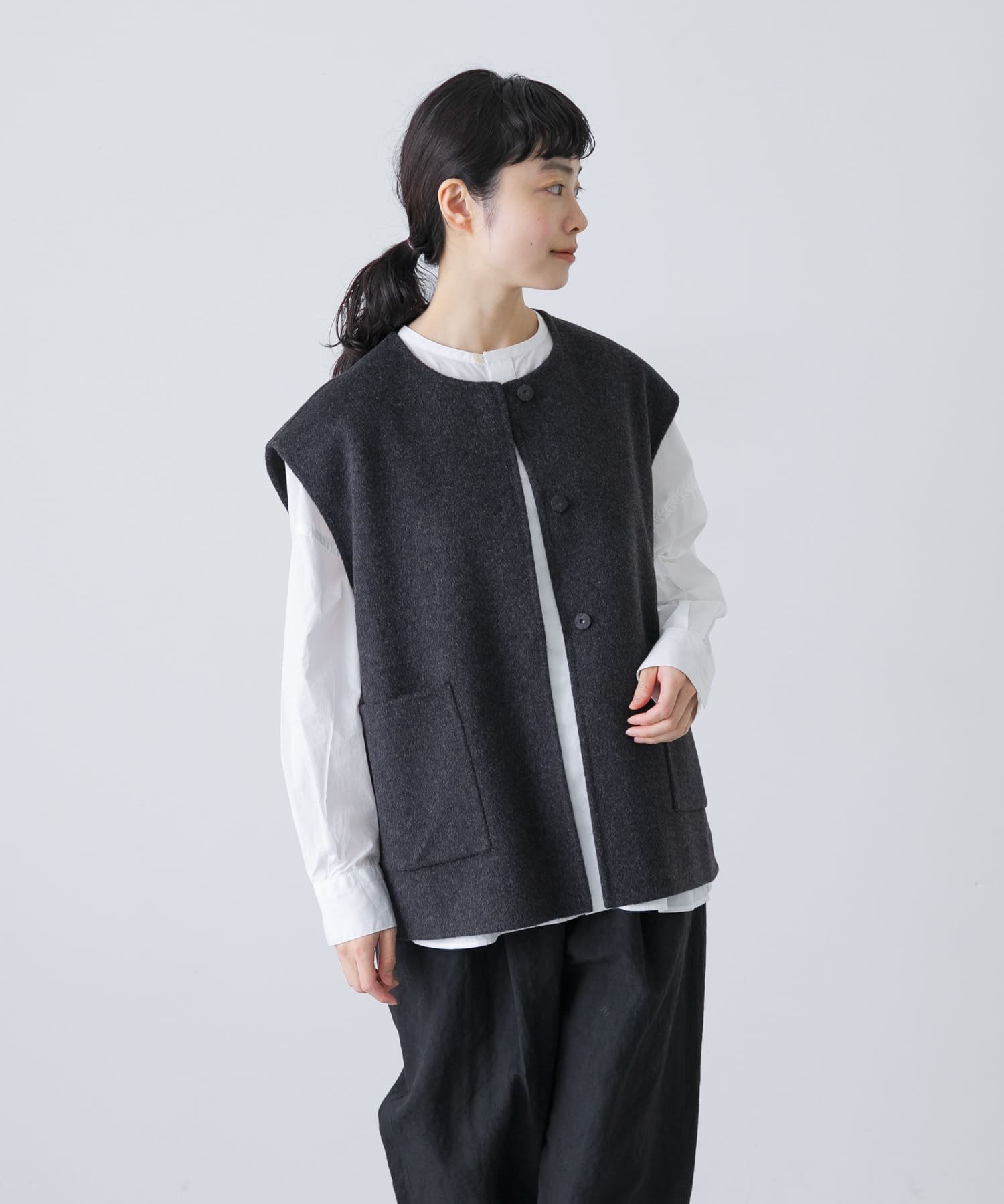 新品タグ付✨ 定価3.9万 CADUNE ウール リバー ベスト ジレ かぐれ