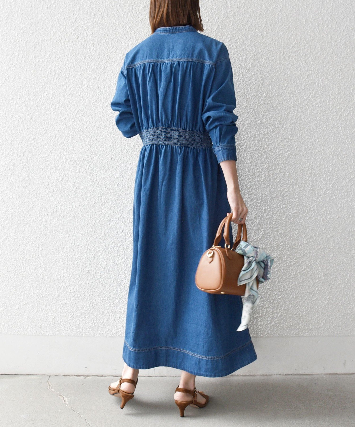 SHIPS｜SHIPS any: シャーリング デニム ポケット ワンピース [SHIPS