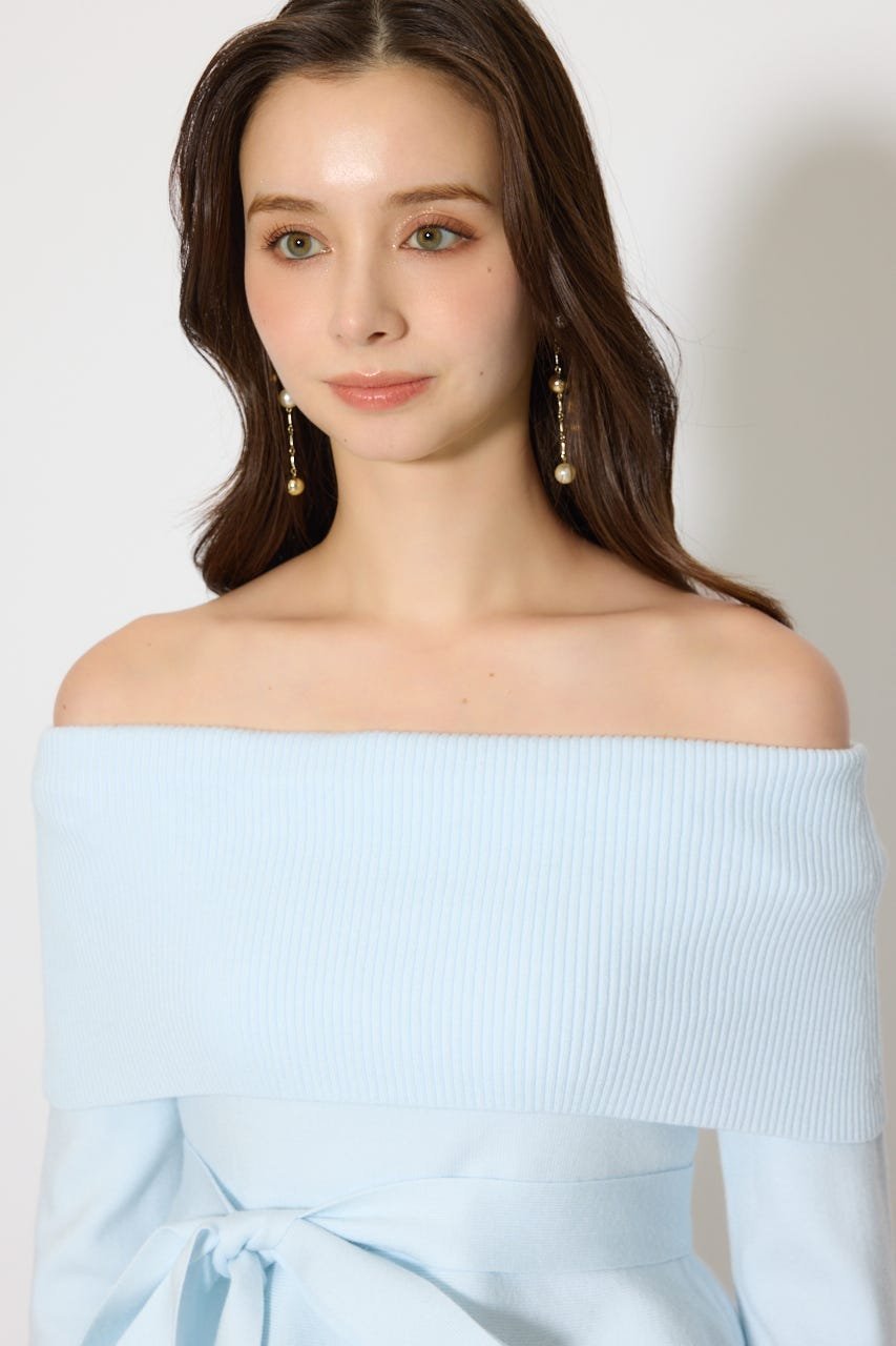 rienda｜チュールレイヤードペプラムニットトップス | Rakuten Fashion