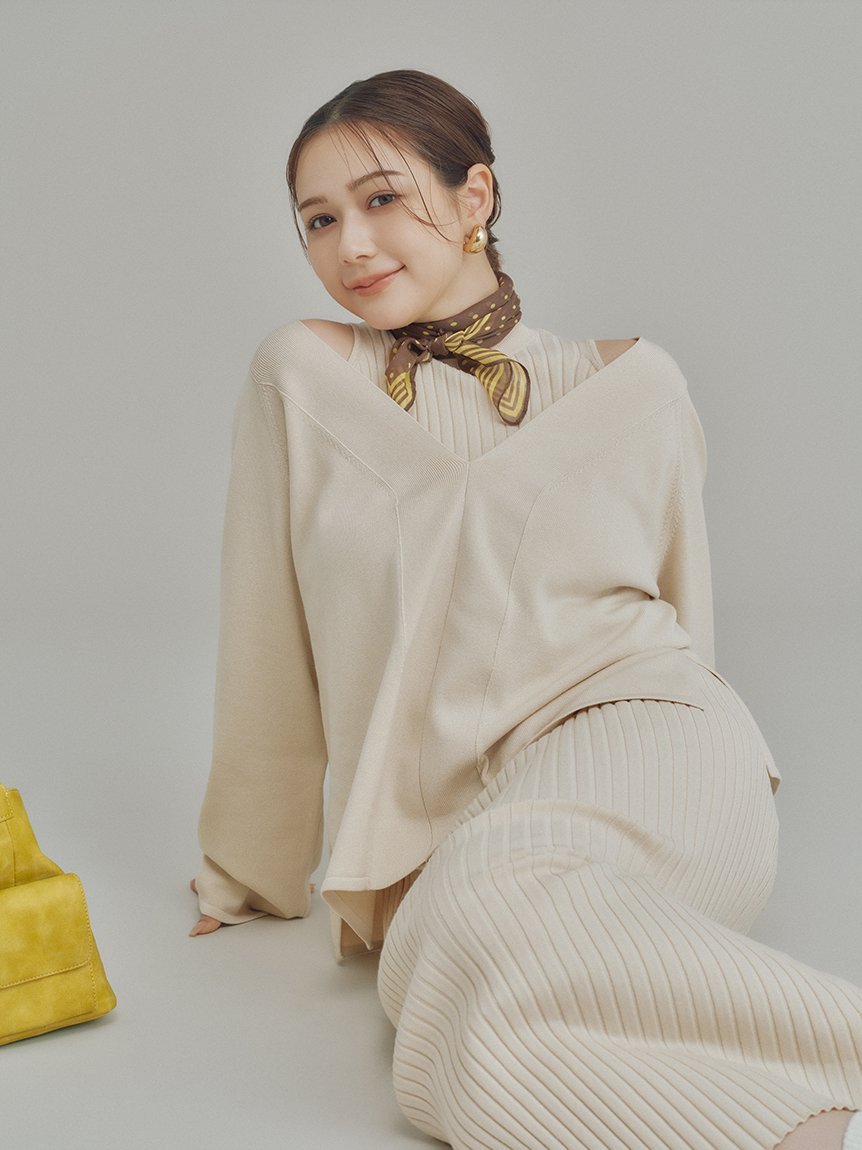 Mila Owen｜両得レイヤードニットワンピ | Rakuten Fashion(楽天