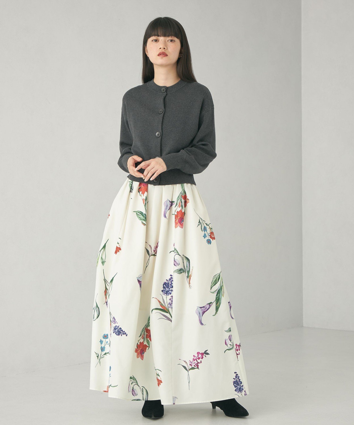 MYLAN レア！フラワープリント巻スカート