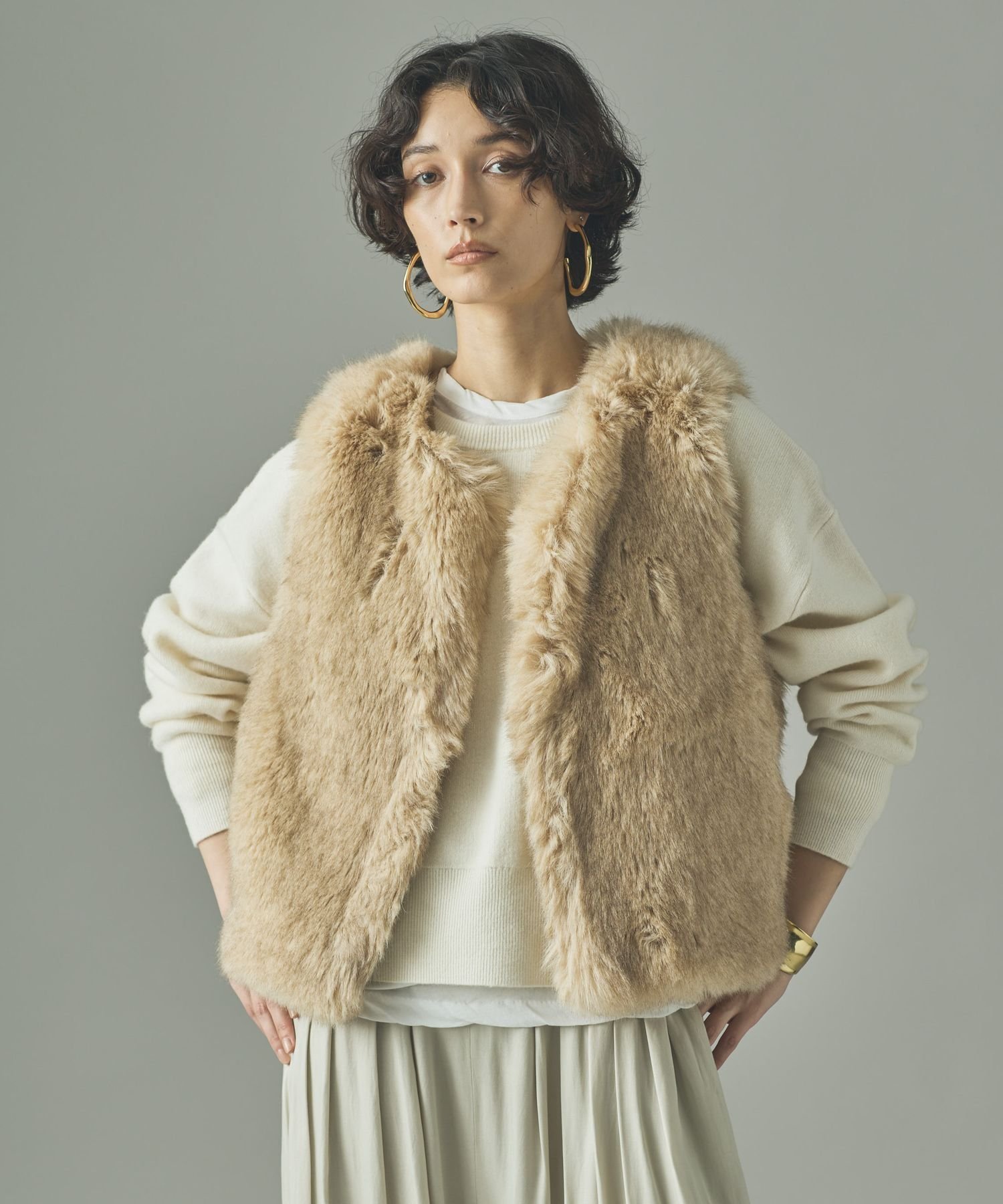 Curensology｜ショートファーベスト | Rakuten Fashion(楽天