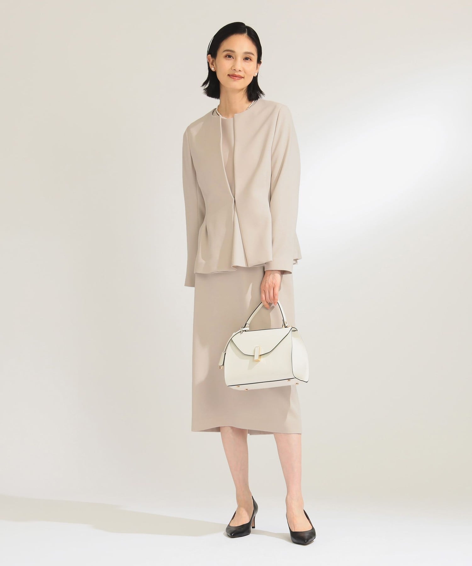 Demi-Luxe BEAMS｜＜セットアップ対応＞トリアセ ペプラムジャケット