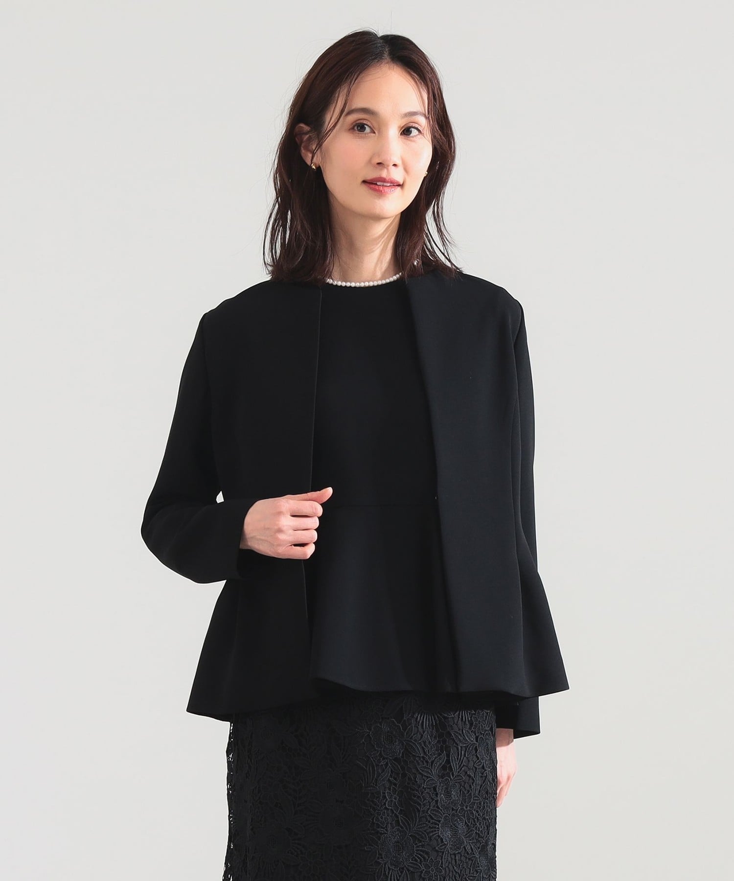 Demi-Luxe BEAMS｜＜セットアップ対応＞トリアセ ペプラムジャケット