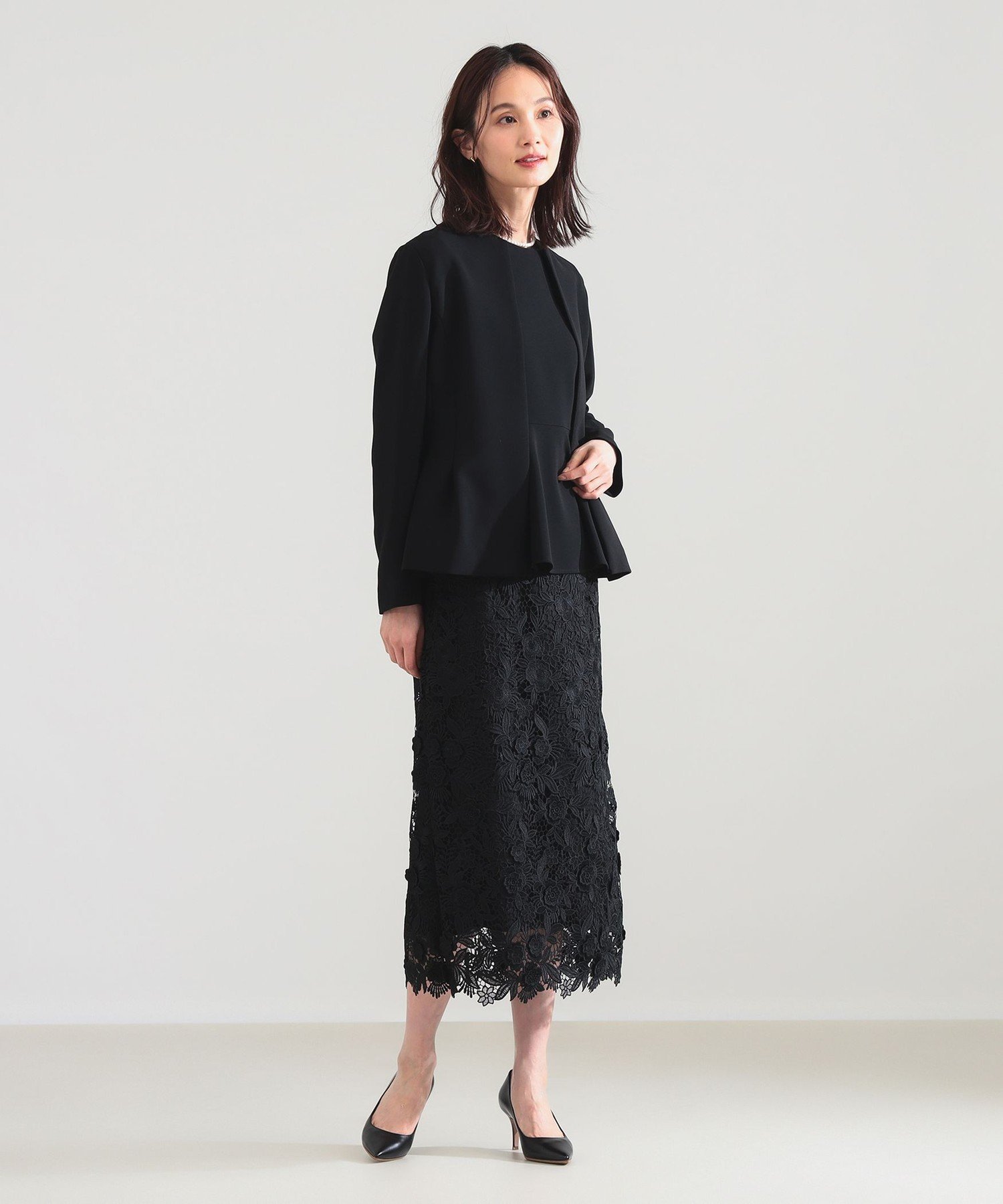 Demi-Luxe BEAMS｜＜セットアップ対応＞トリアセ ペプラムジャケット