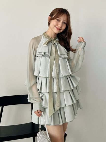 SNIDEL｜ティアードラッフルミニドレス | Rakuten Fashion(楽天