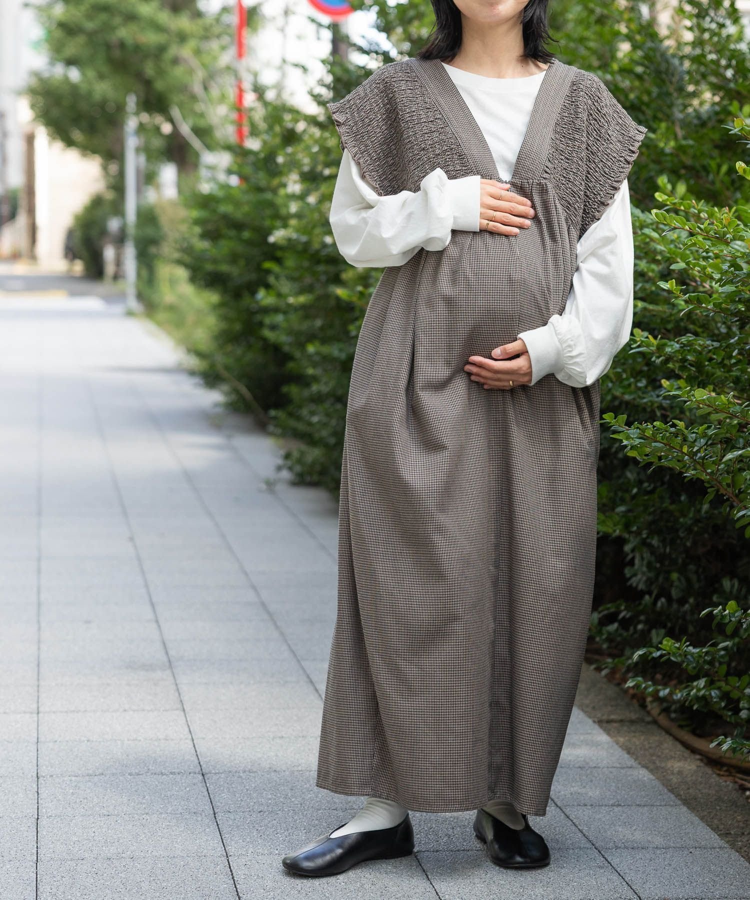 LEPSIM｜【産前・産後対応】マタニティ/シャーリングワンピースAW