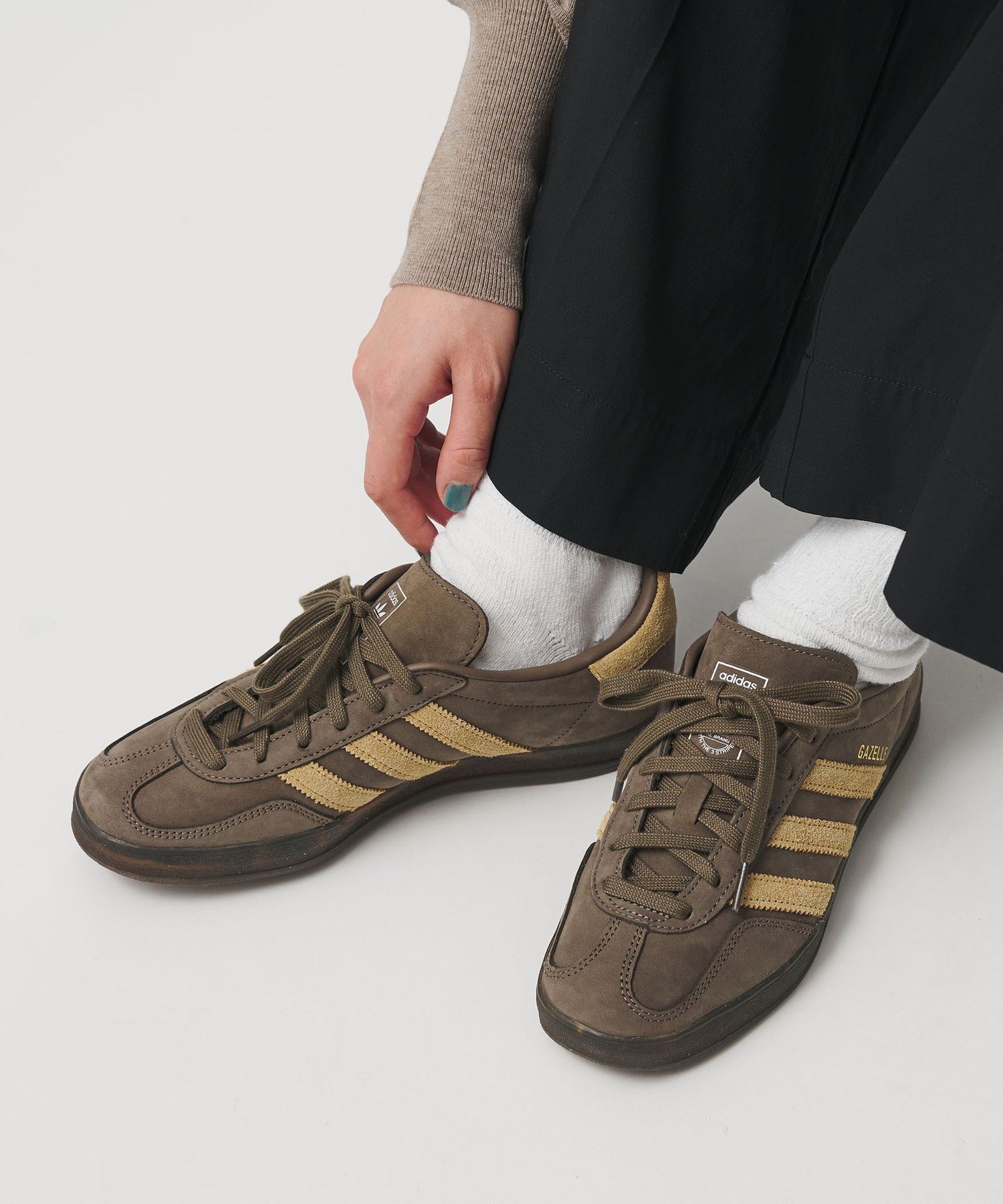 専用adidas ガゼル　ユナイテッドアローズ別注スニーカー ベージュ/ブラウン BEAUTY&YOUTH UNITED ARROWS｜<adidas Originals>GAZELLE INDOOR