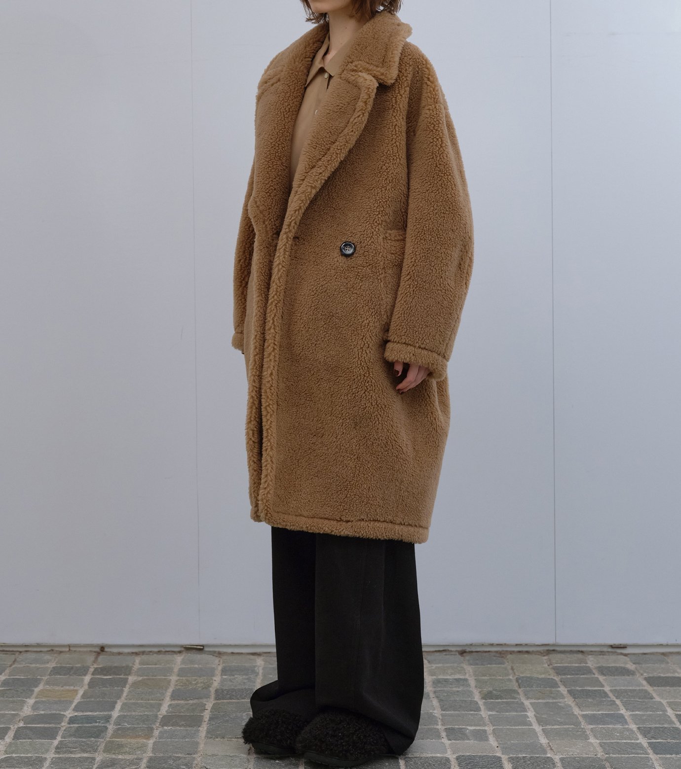 LE CIEL BLEU｜フェイクシアリングコクーンコート / Faux Shearling