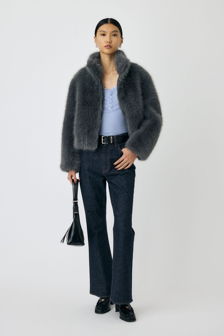 moussy｜【otonaMUSE掲載】F/FUR STAND COLLAR ジャケット | Rakuten