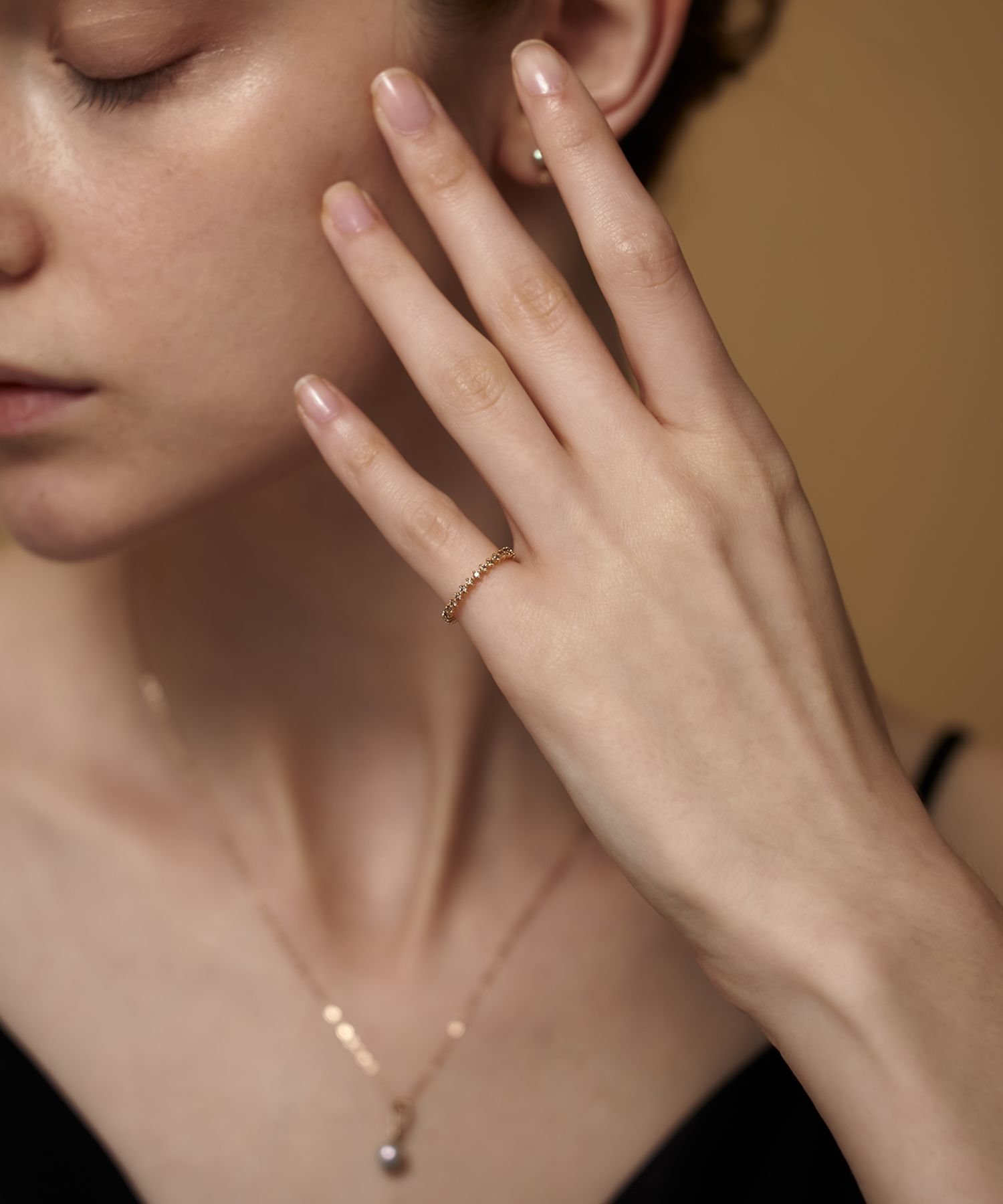 ete｜[プレイリング] K18YG ブラウンダイヤモンド ピンキーリング