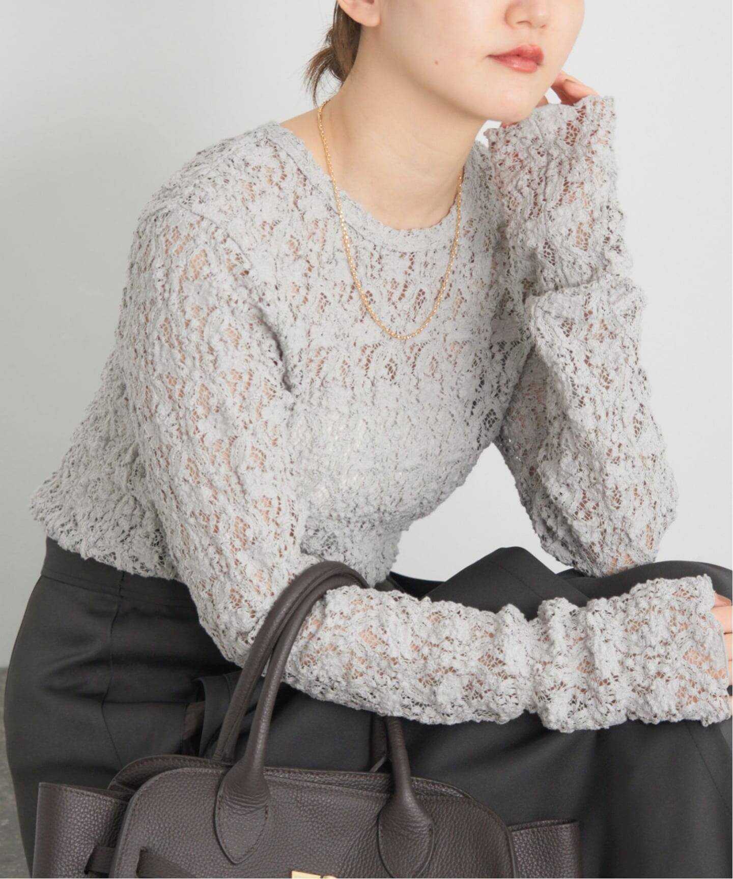 IENA｜《追加》Flowerストレッチレースプルオーバー | Rakuten Fashion