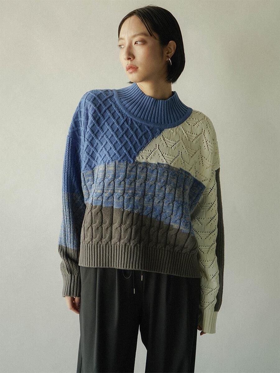LASUD｜カラーブロックニットプルオーバー | Rakuten Fashion(楽天