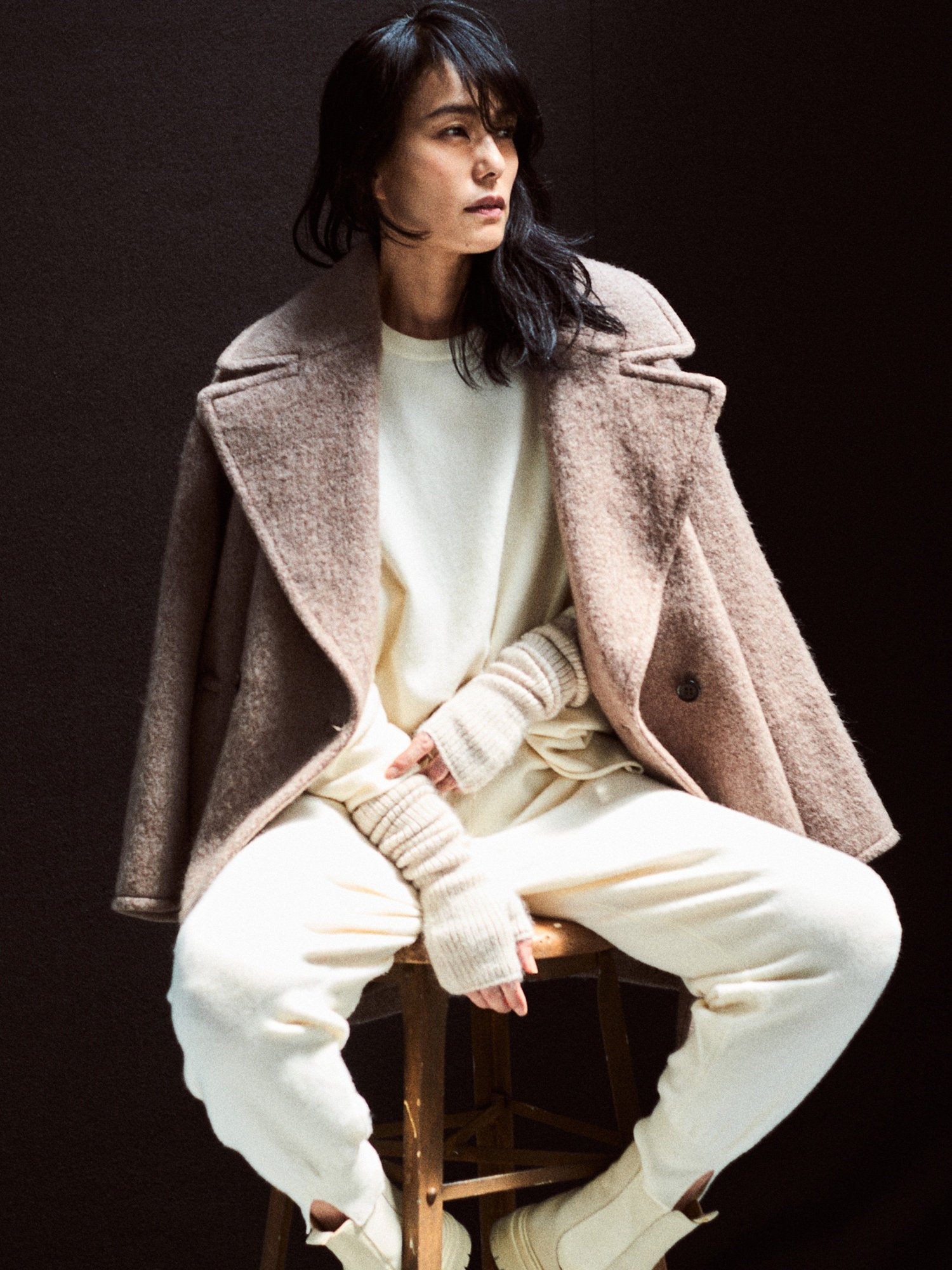 GALLARDAGALANTE 【大草直子さんコラボ】モヘヤシャギーハーフコート