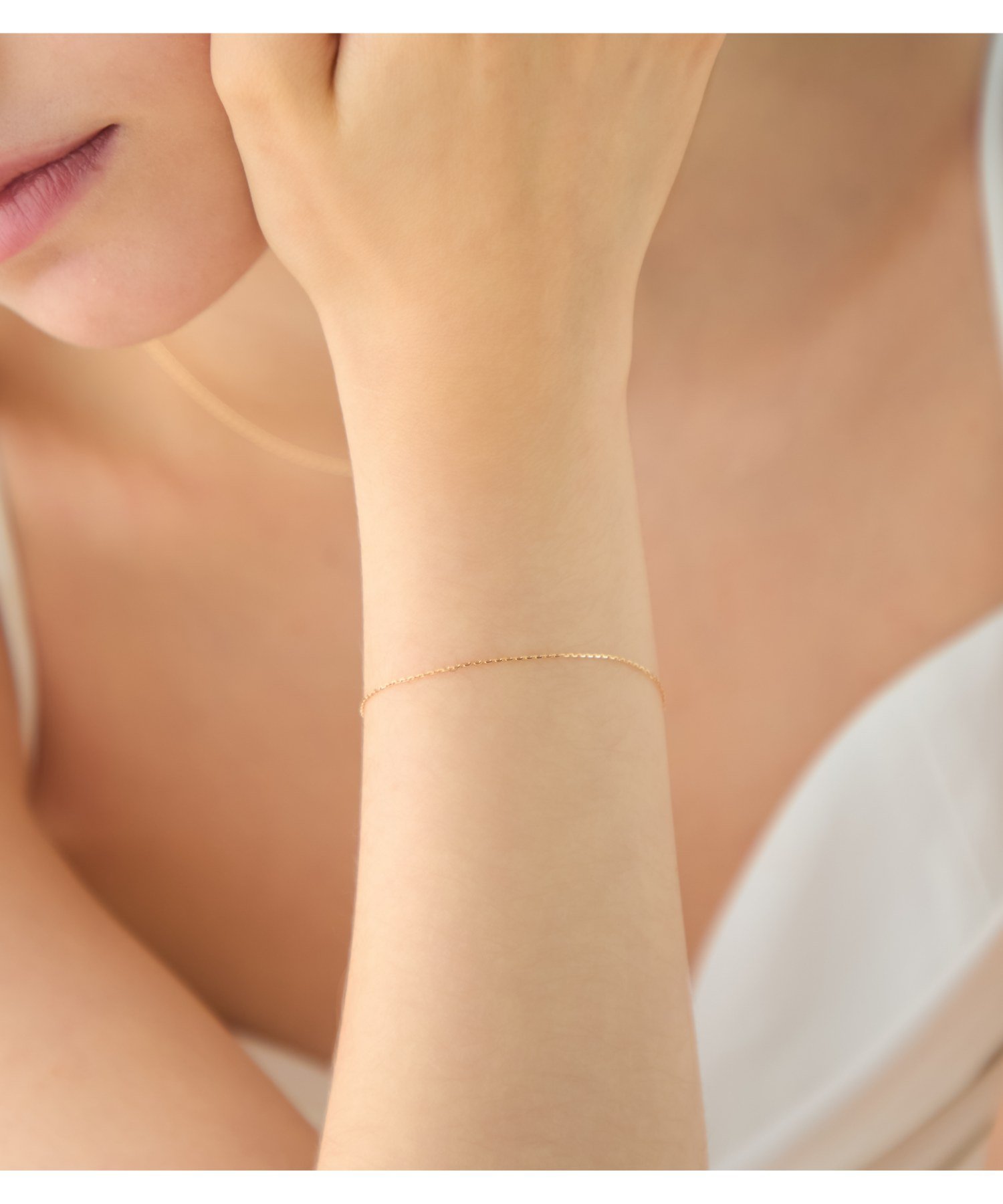 ete｜[レイヤード] K18YG ミラーカットチェーン ブレスレット