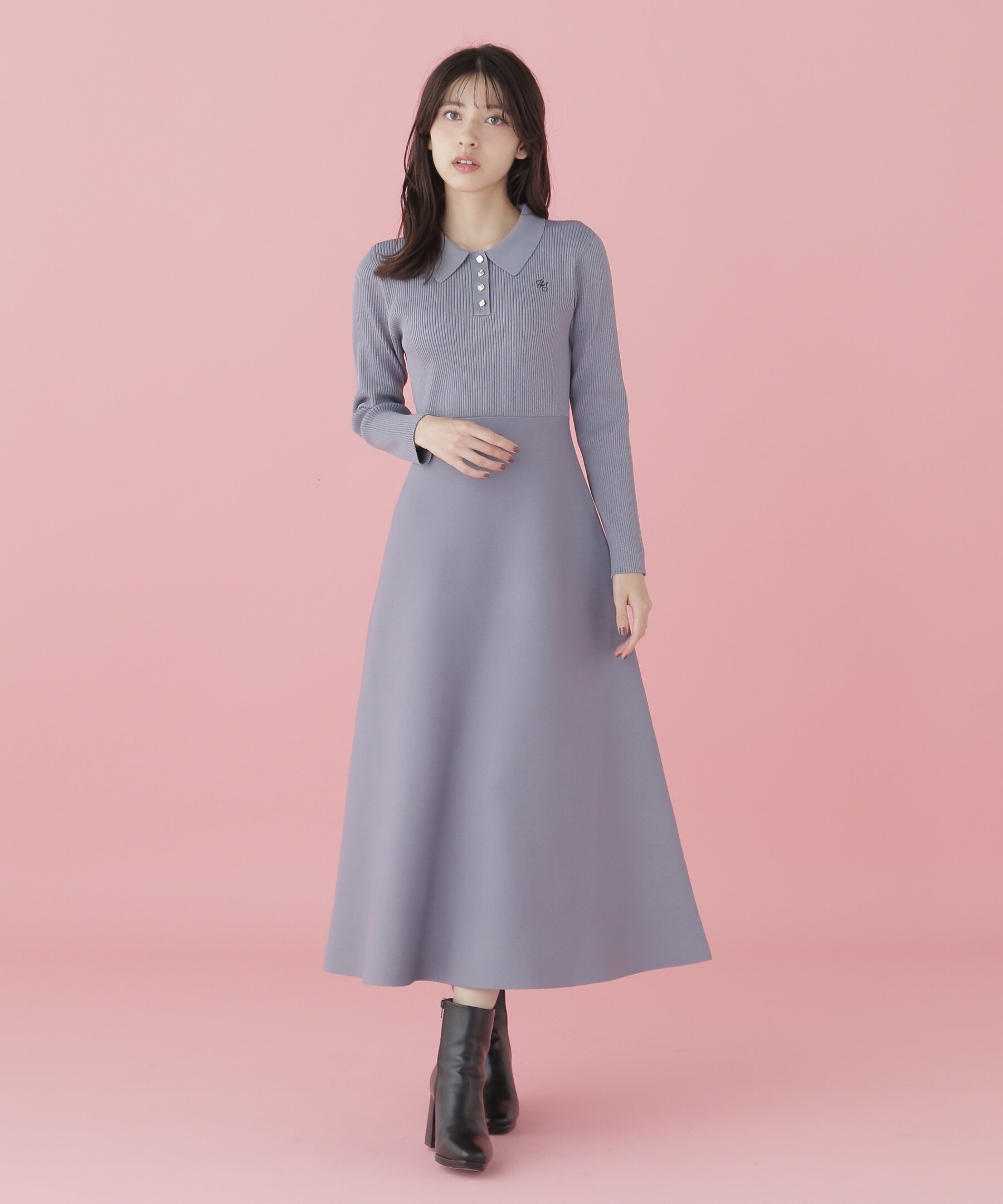 JILL by JILL STUART｜長袖ポロネックニットワンピース | Rakuten