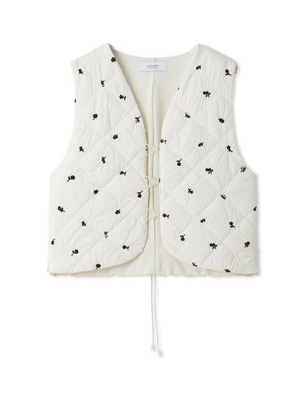 emmi｜フラワーエンブロイダリーキルティングベスト | Rakuten Fashion