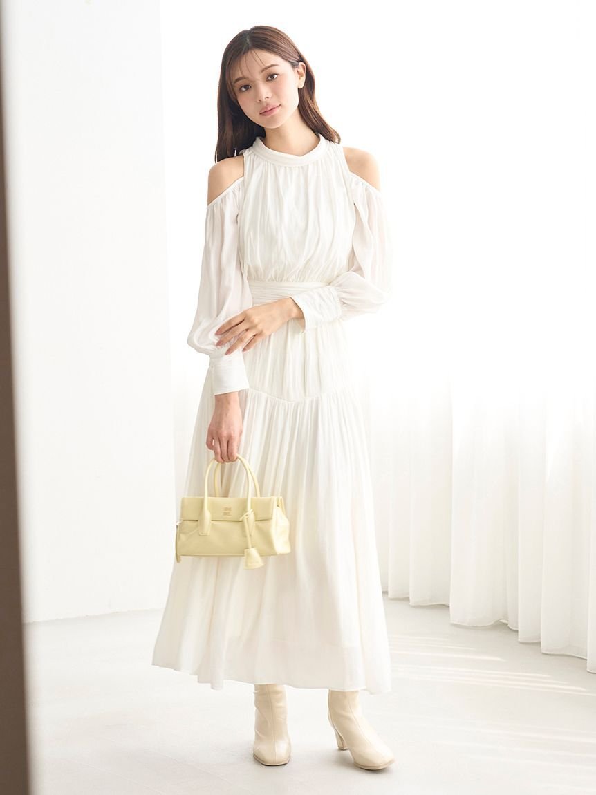 SNIDEL｜コールドショルダーロングワンピース | Rakuten Fashion(楽天