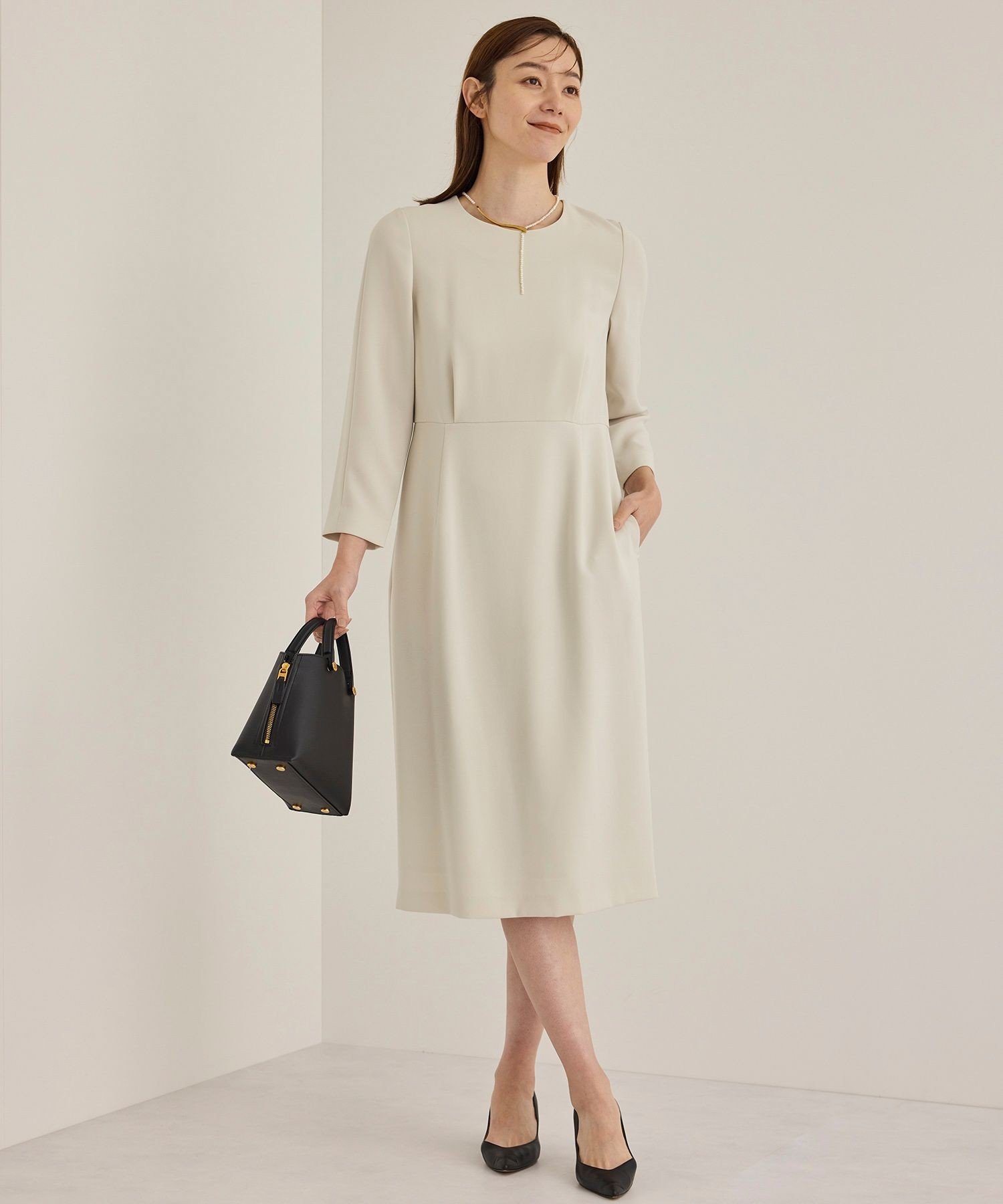 ROPE'｜トリアセダブルクロスウエストコンシャスワンピース | Rakuten