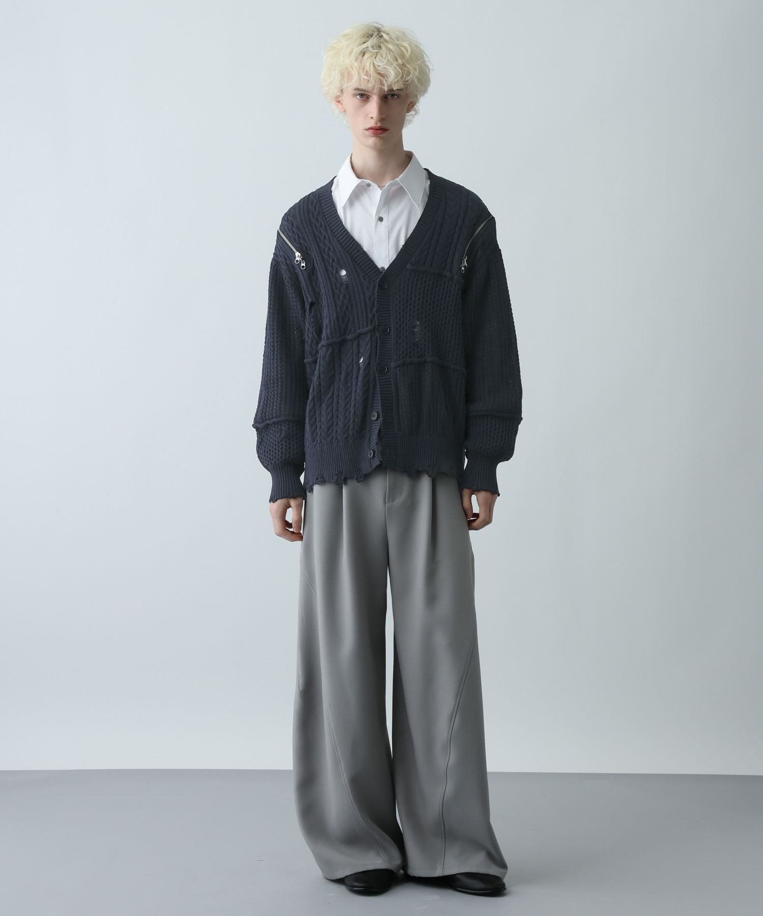 HARE｜BIGダメージZIPカーディガン | Rakuten Fashion(楽天