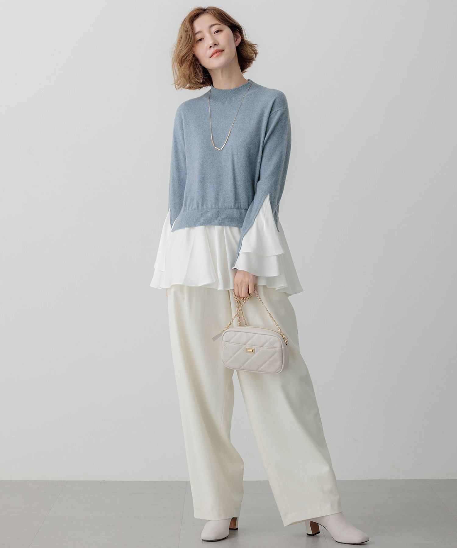 23区｜【23区×Oggiコラボ】フレアサテンコンビ ラメニット | Rakuten