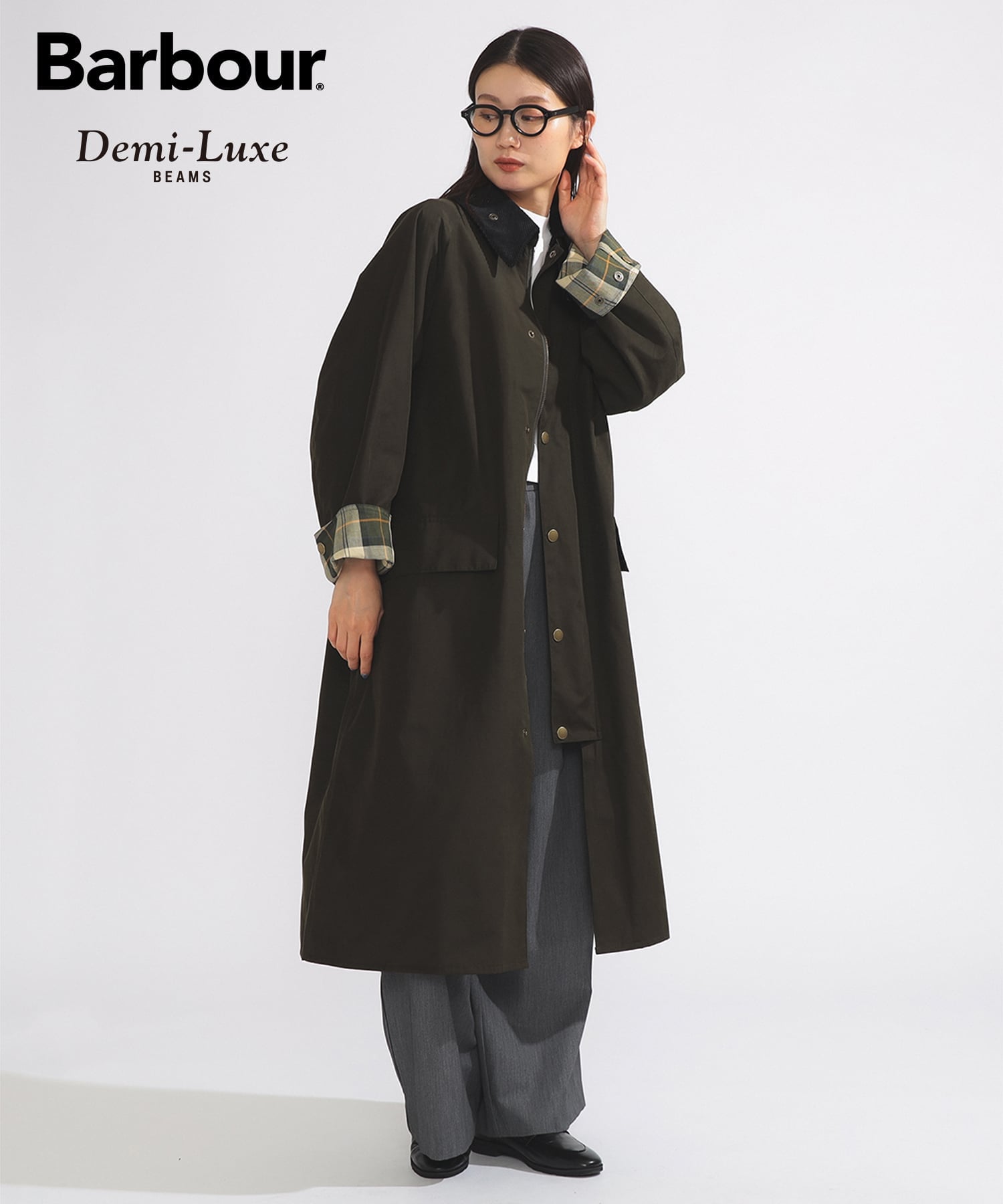 Demi-Luxe BEAMS｜【別注】BARBOUR / BURGHLEY ロングコート 春