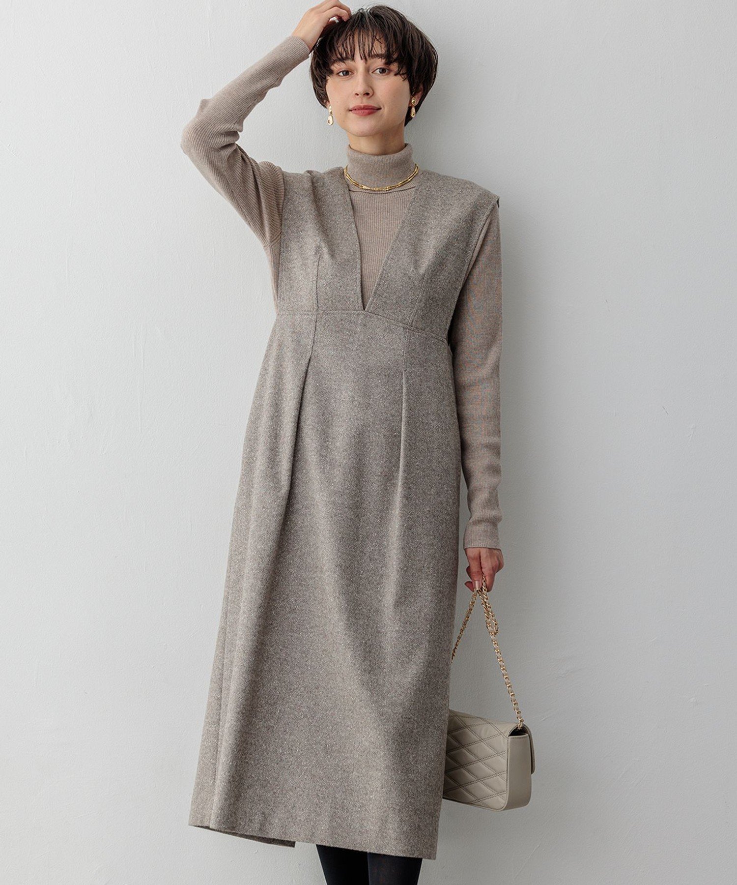 23区｜シルクネップヘリンボーン オールインワン ワンピース | Rakuten