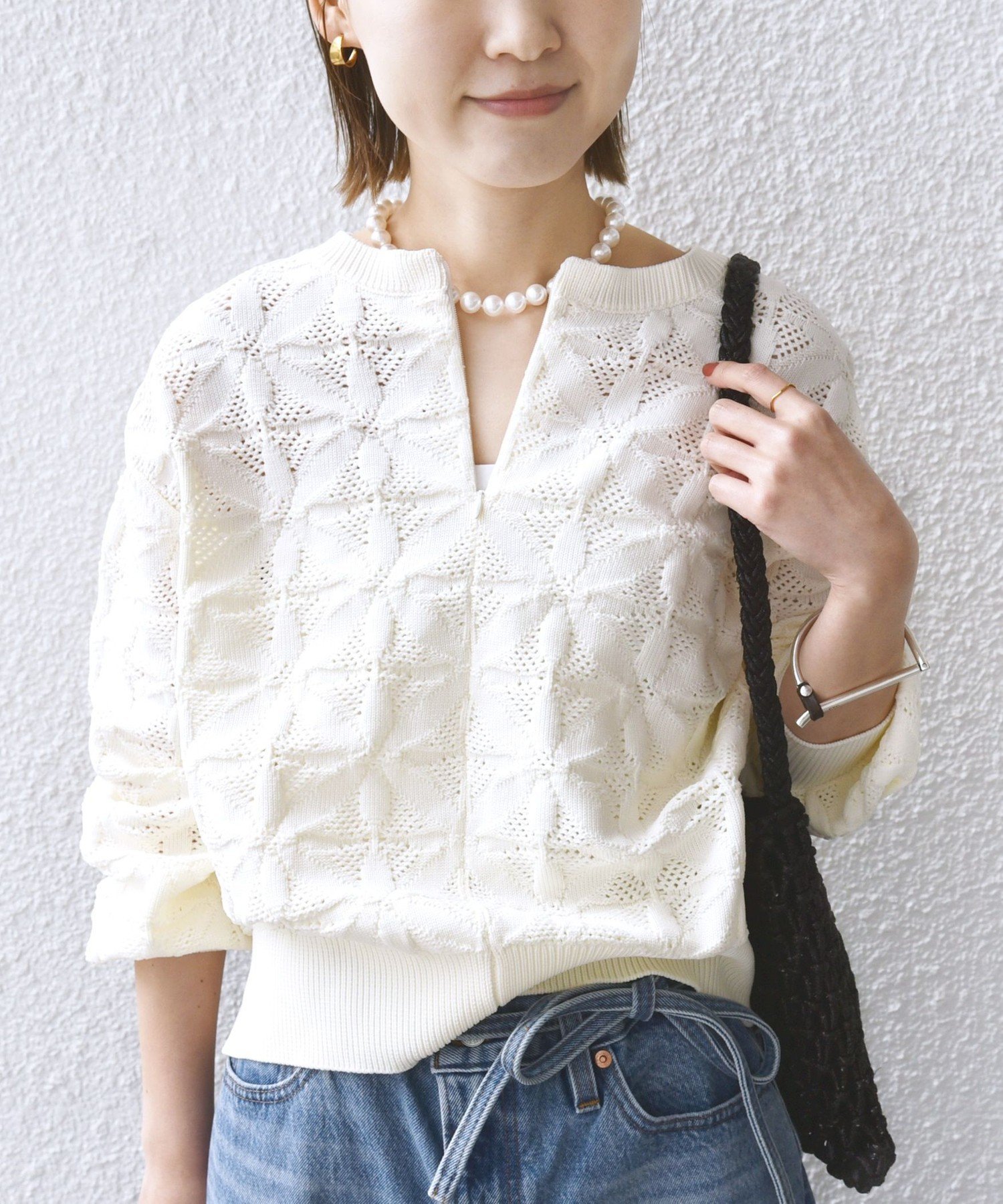 2WAY フラワー ジャカード ハーフ ジップ プルオーバー SHIPS｜【WEB限定】<洗濯機可能>2WAY フラワー ジャカード ハーフ