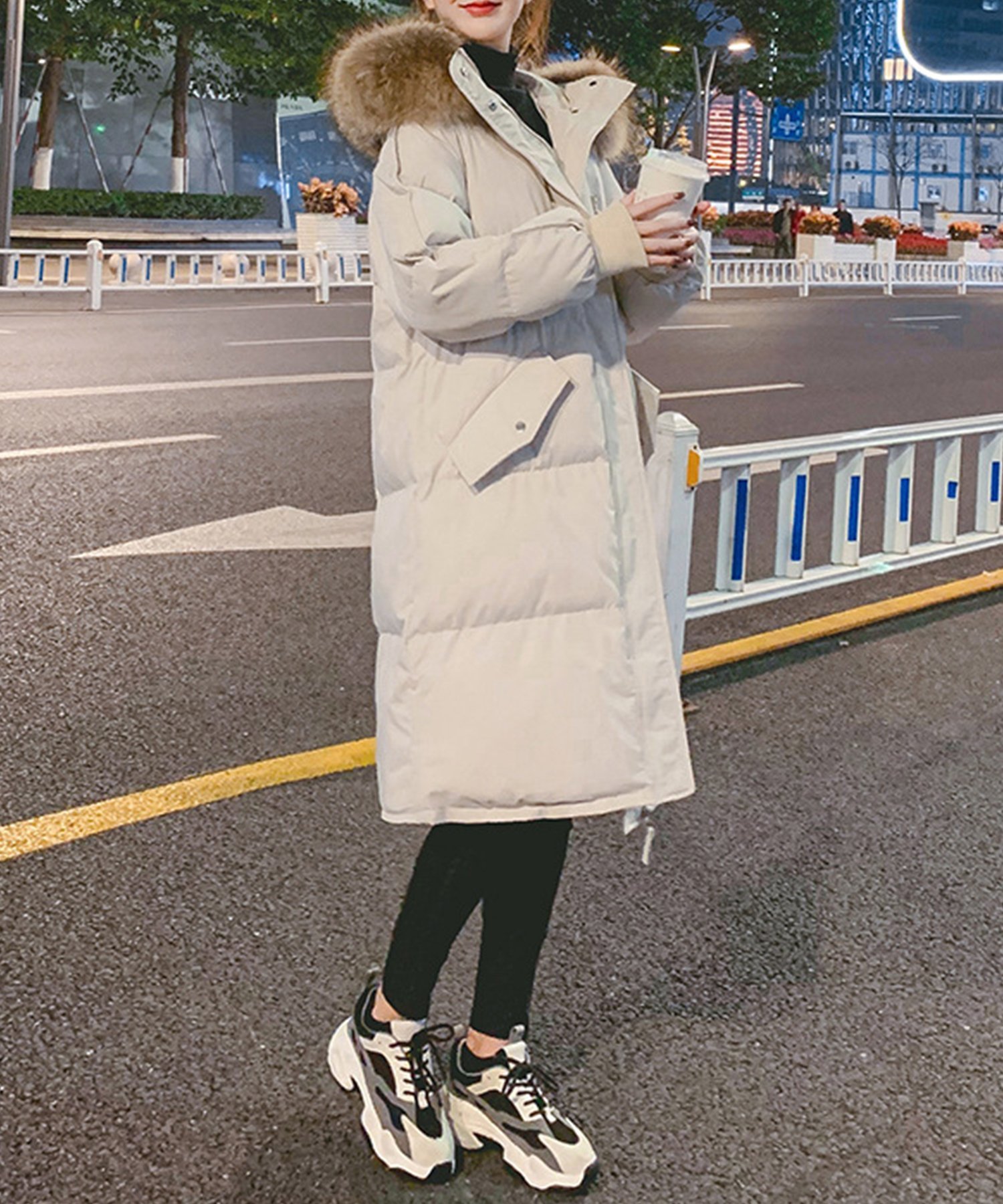 chuclla｜もっちり 中綿 ロング丈 ボリューム ロングダウンコート